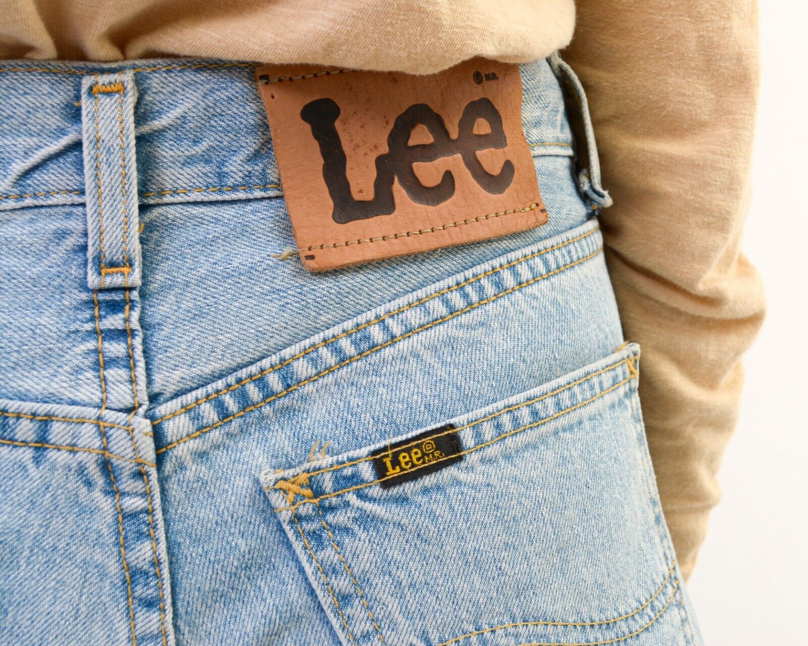 Lee × Vintage Jeans Denim Trousers Pants W28 L34 Bottoms Button Light Wash Size 28" / US 6 / IT 42 - 5 Thumbnail