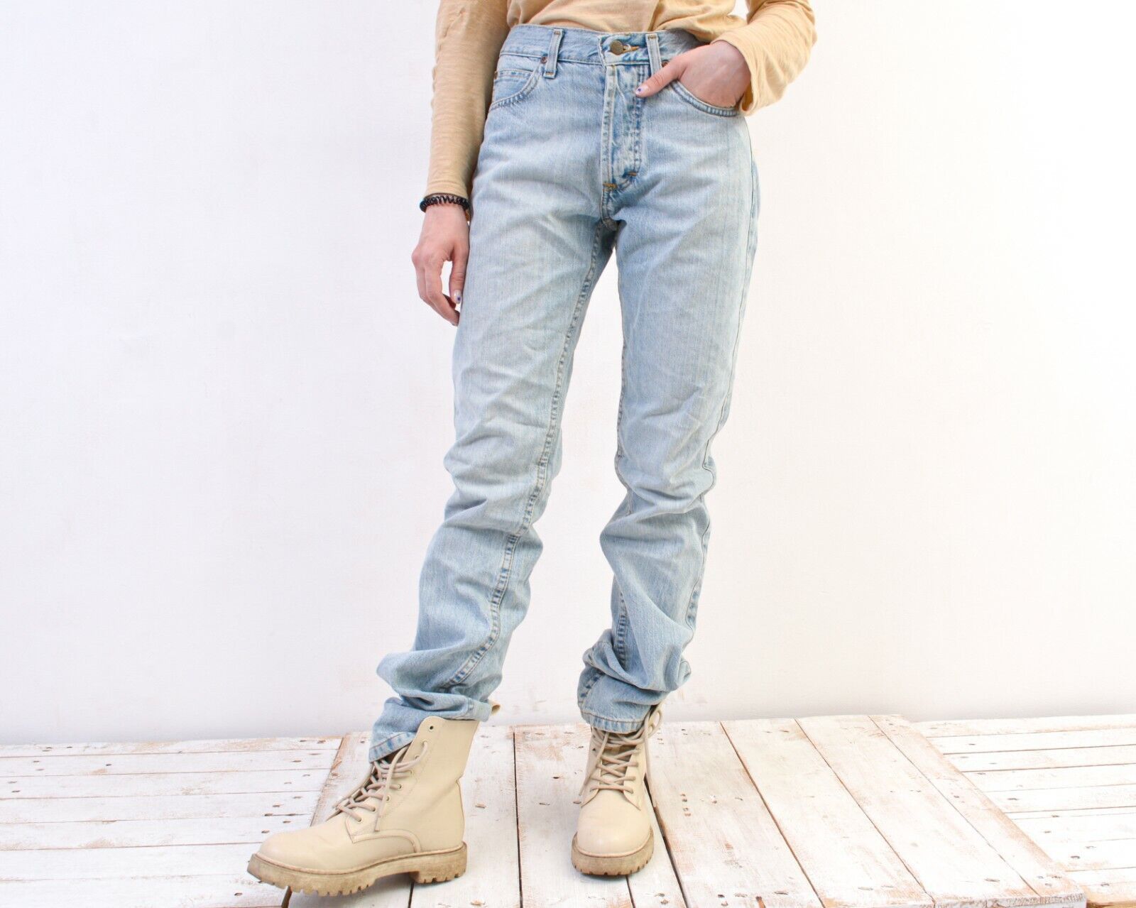 Lee × Vintage Jeans Denim Trousers Pants W28 L34 Bottoms Button Light Wash Size 28" / US 6 / IT 42 - 1 Thumbnail