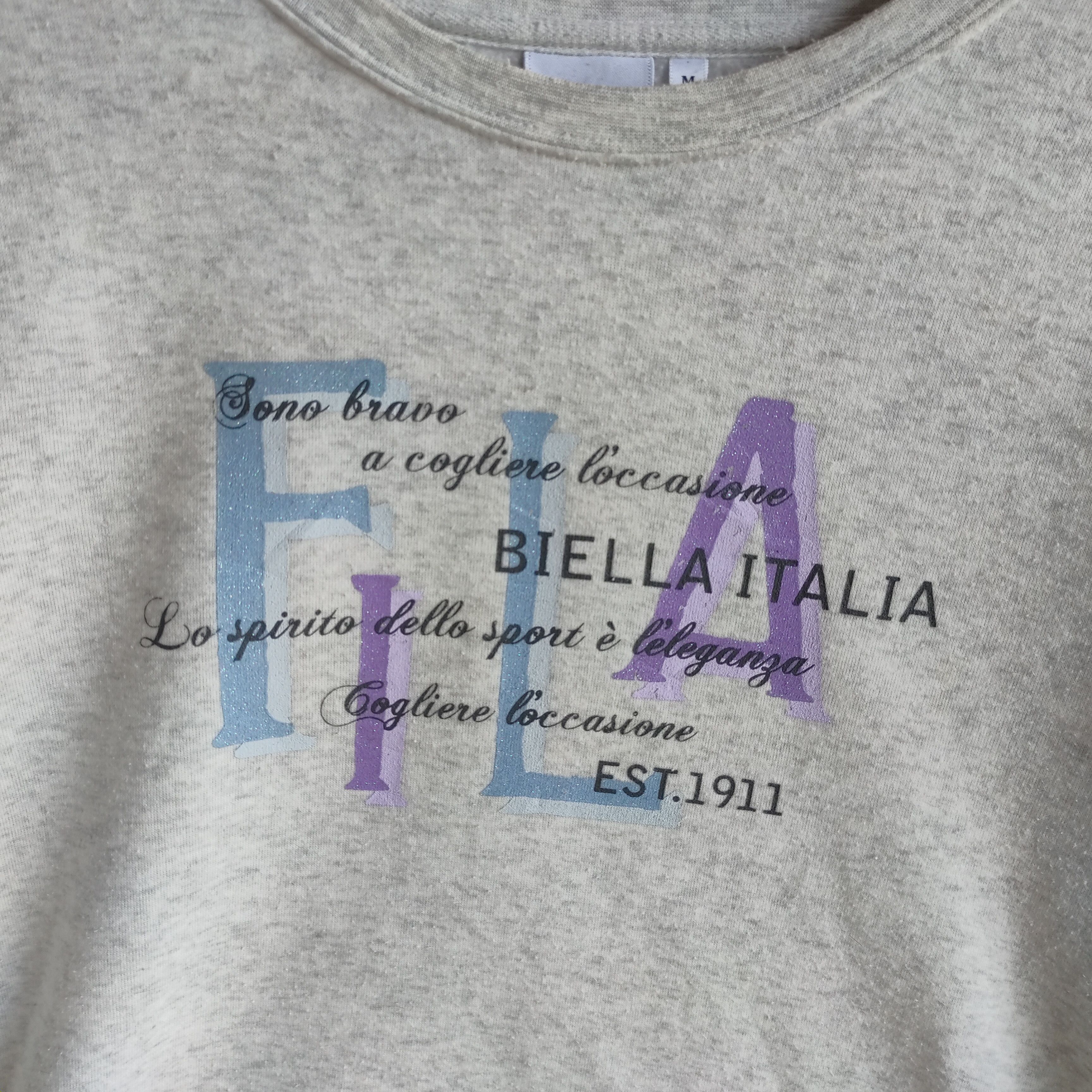 Fila FILA BIELLA ITALIA Spell Out Bling Style Sweatshirt Size US S / EU 44-46 / 1 - 2 Thumbnail