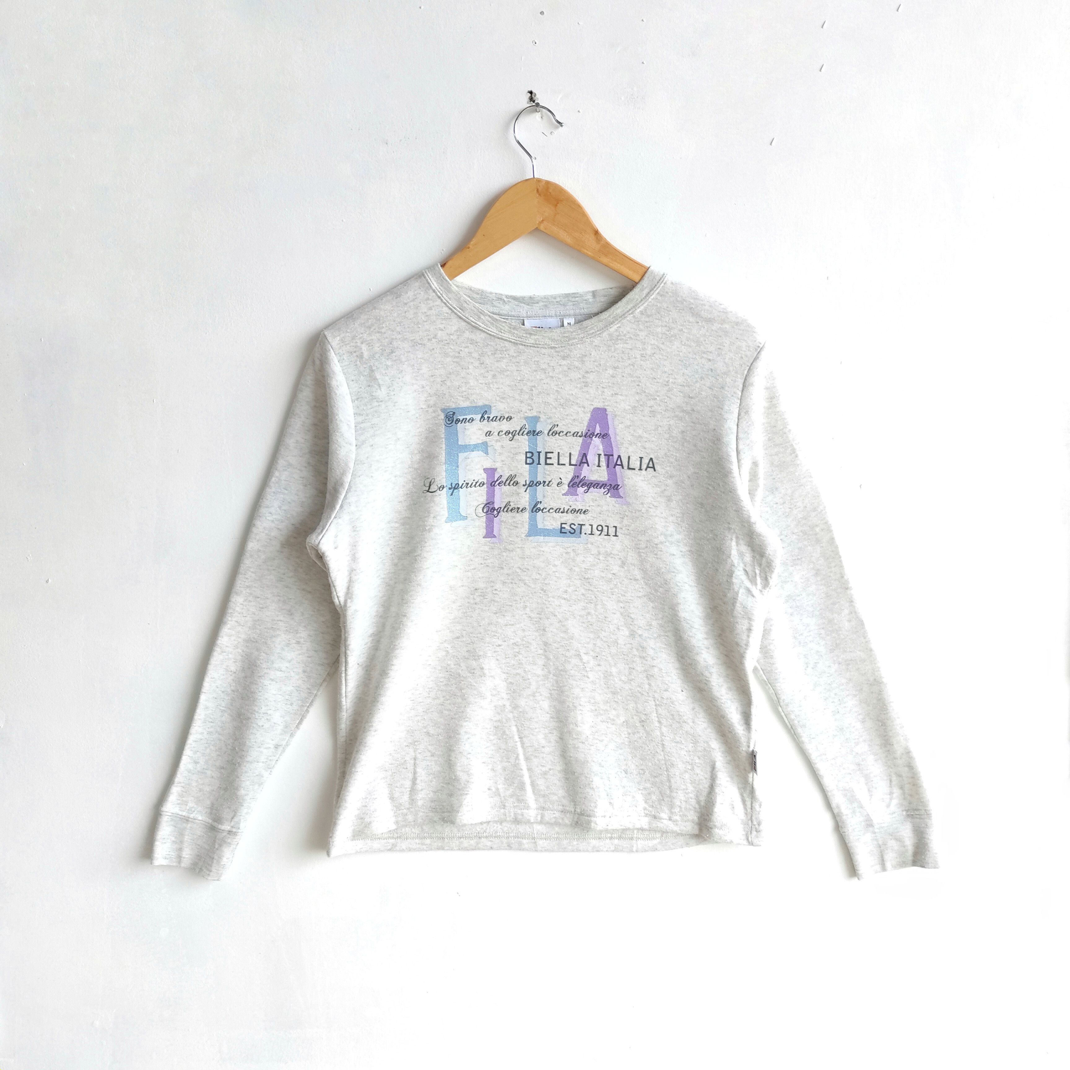 Fila FILA BIELLA ITALIA Spell Out Bling Style Sweatshirt Size US S / EU 44-46 / 1 - 1 Thumbnail