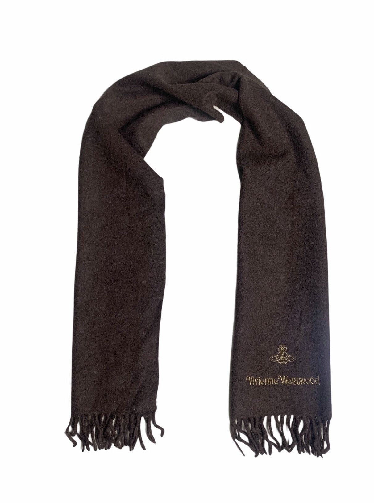 Rare dark brown VIVIENNE WESTWOOD SCARF cw21