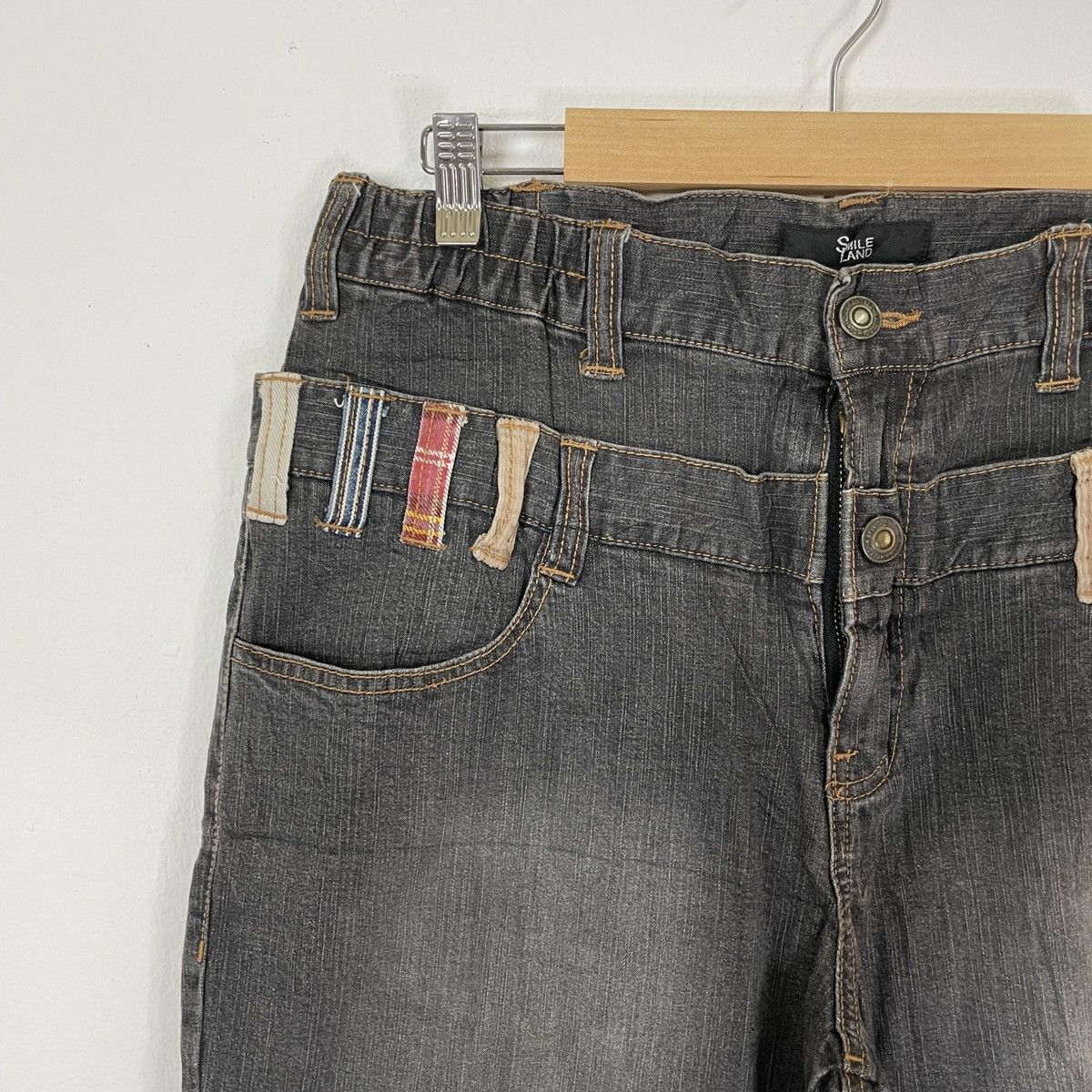 Japanese Brand Vintage Smile aland Double Waist Punk Style Pants Size US 33 - 3 Thumbnail