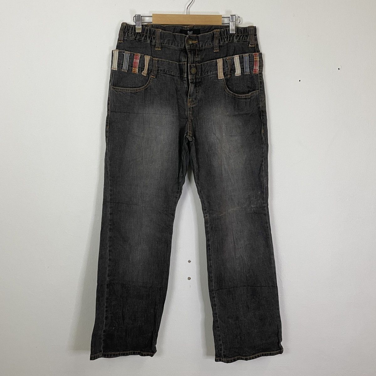 Japanese Brand Vintage Smile aland Double Waist Punk Style Pants Size US 33 - 1 Thumbnail