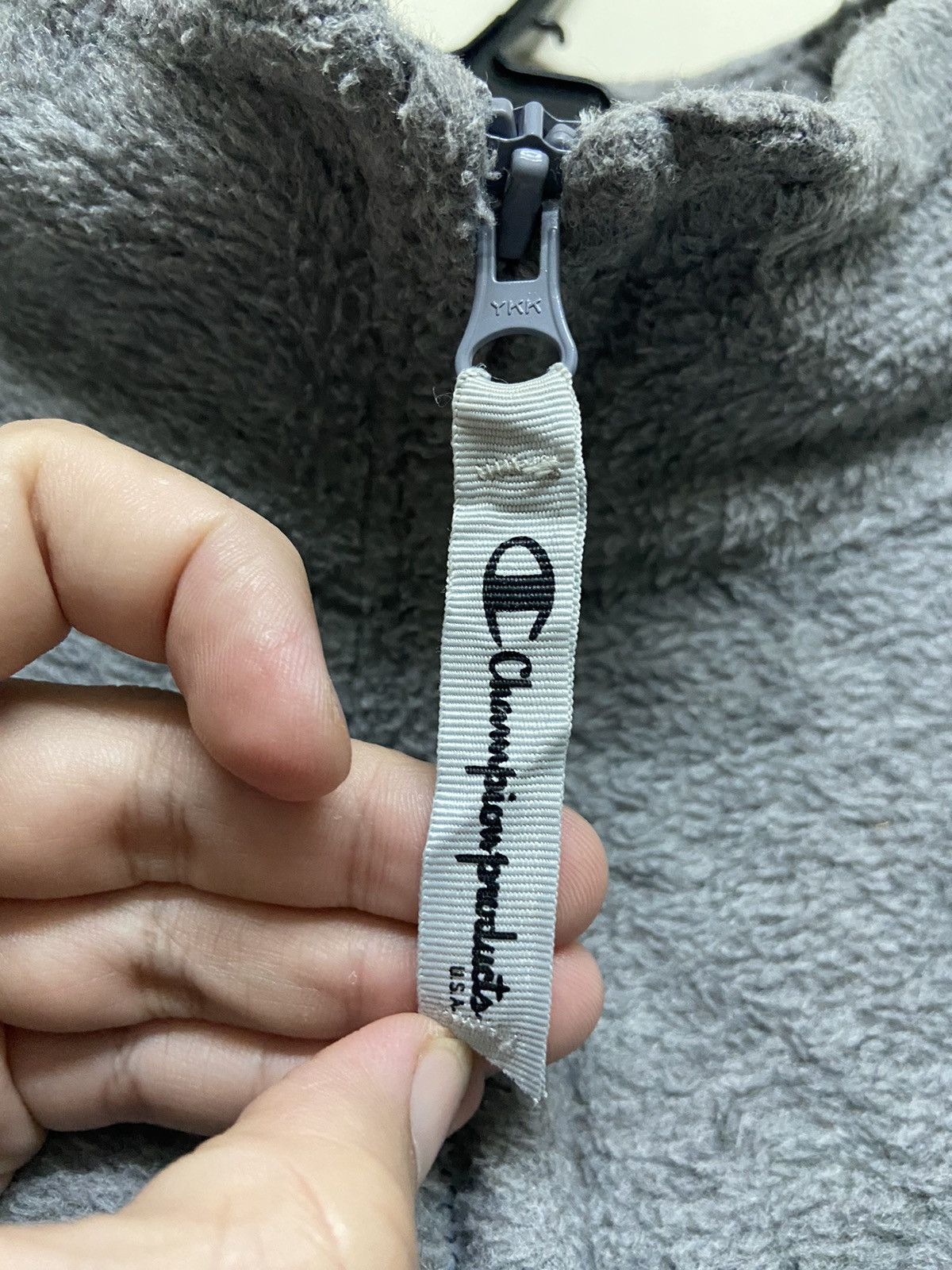 Champion × Japanese Brand × Vintage Vintage Champion Fleece Spellout Halfzipper Size US L / EU 52-54 / 3 - 5 Thumbnail