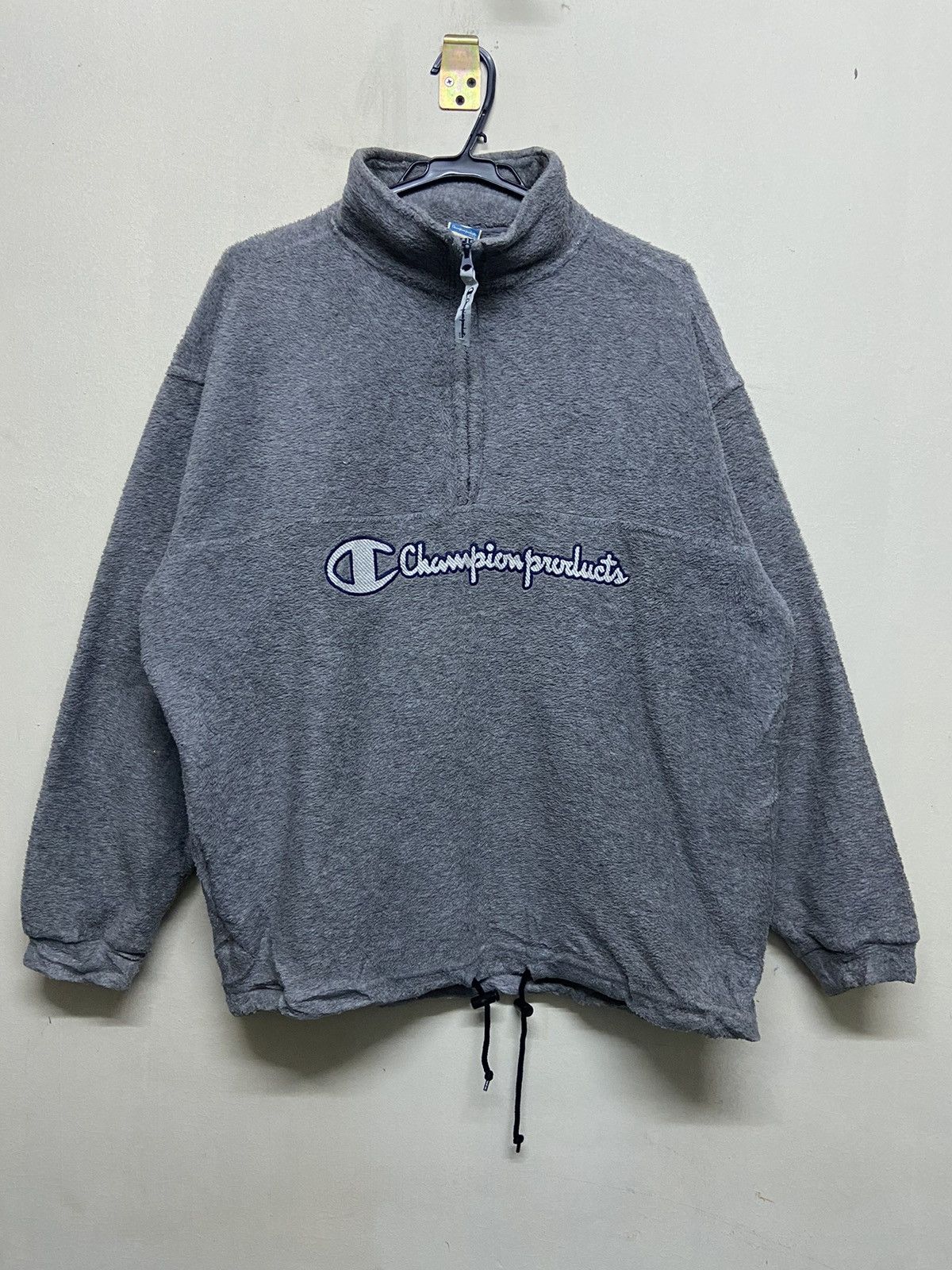 Champion × Japanese Brand × Vintage Vintage Champion Fleece Spellout Halfzipper Size US L / EU 52-54 / 3 - 1 Thumbnail