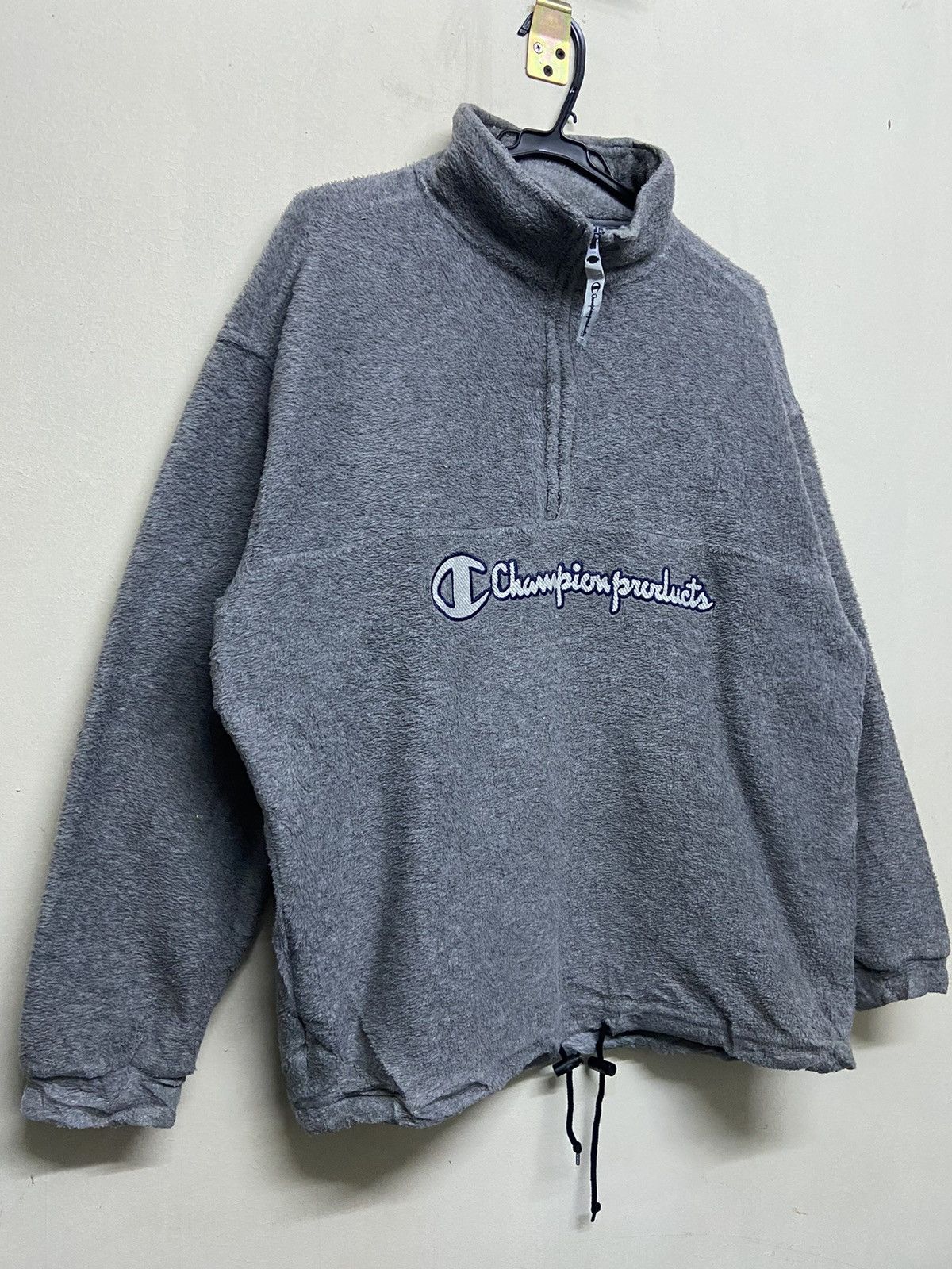 Champion × Japanese Brand × Vintage Vintage Champion Fleece Spellout Halfzipper Size US L / EU 52-54 / 3 - 3 Thumbnail