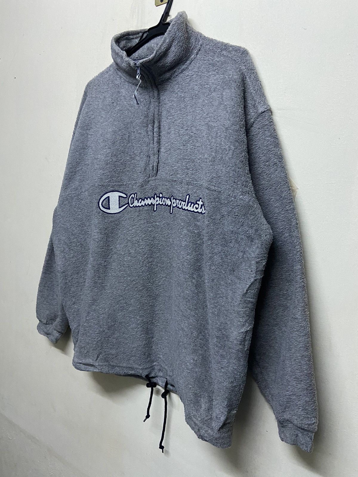 Champion × Japanese Brand × Vintage Vintage Champion Fleece Spellout Halfzipper Size US L / EU 52-54 / 3 - 2 Thumbnail