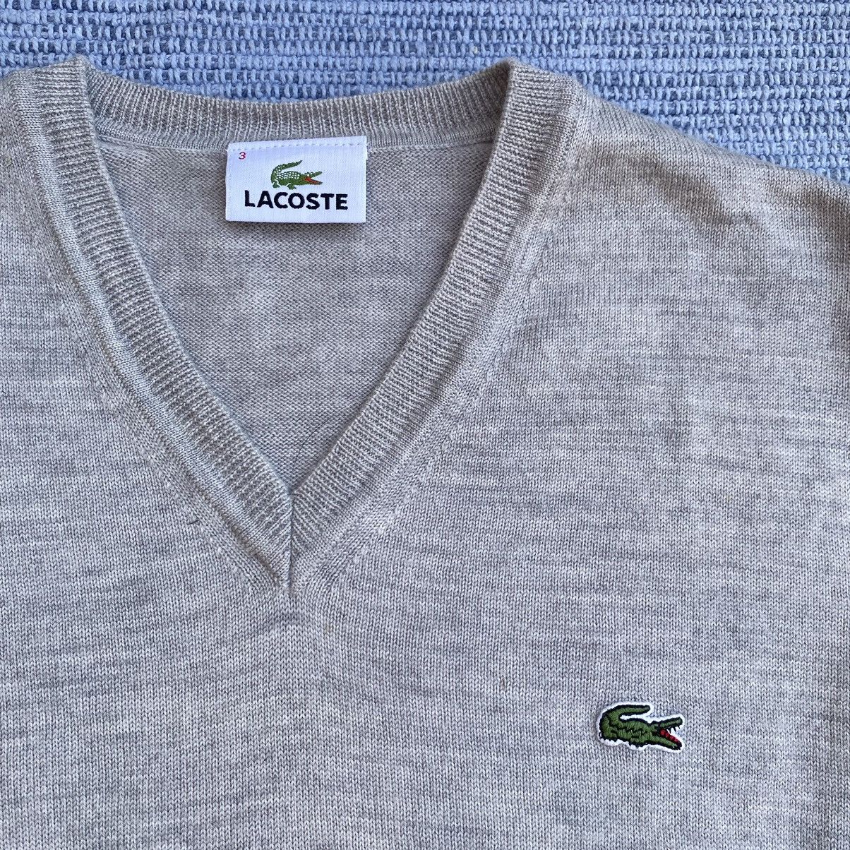 Lacoste × Vintage grey wool jumper Size US M / EU 48-50 / 2 - 2 Thumbnail