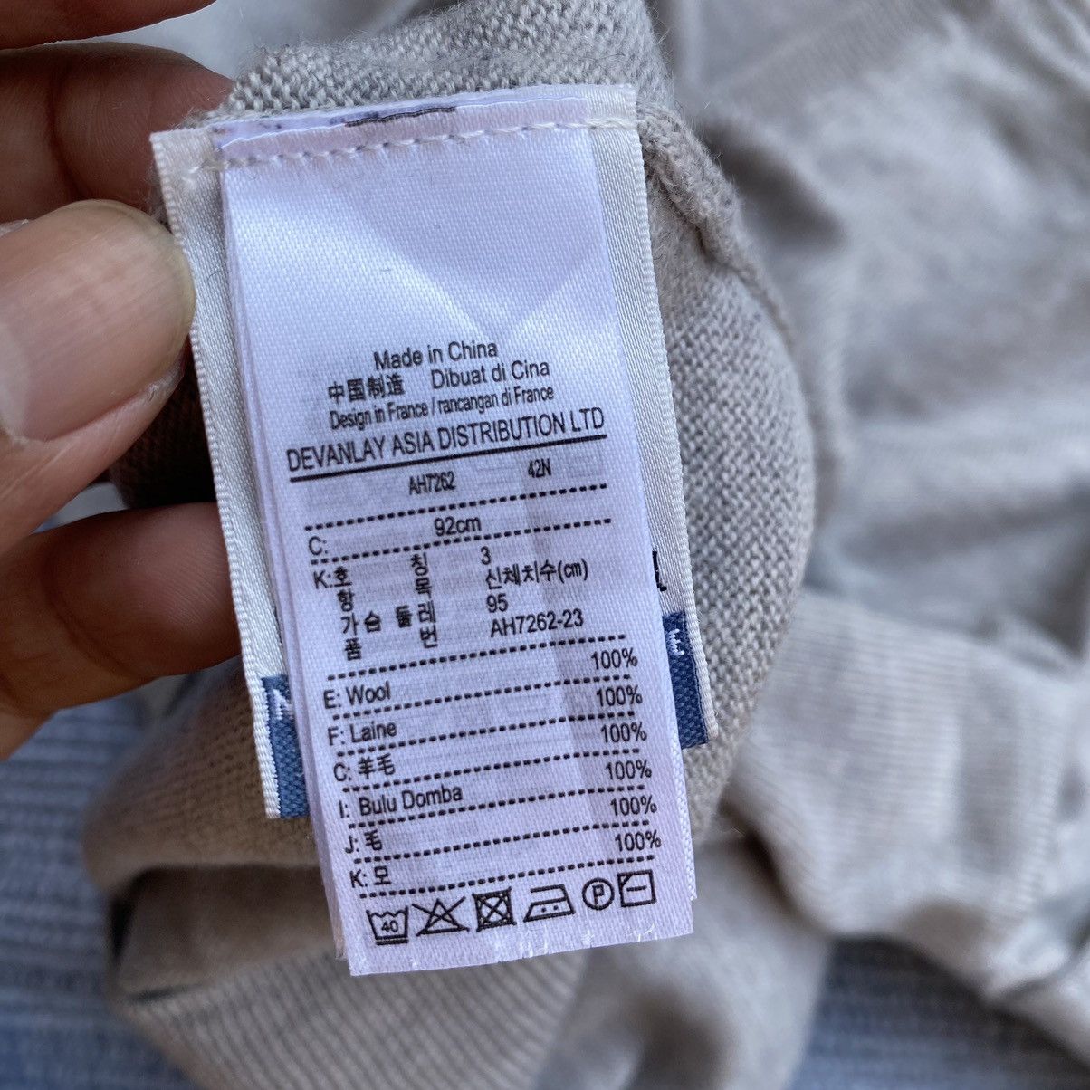 Lacoste × Vintage grey wool jumper Size US M / EU 48-50 / 2 - 4 Thumbnail
