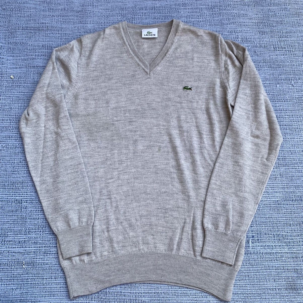 Lacoste × Vintage grey wool jumper Size US M / EU 48-50 / 2 - 1 Thumbnail