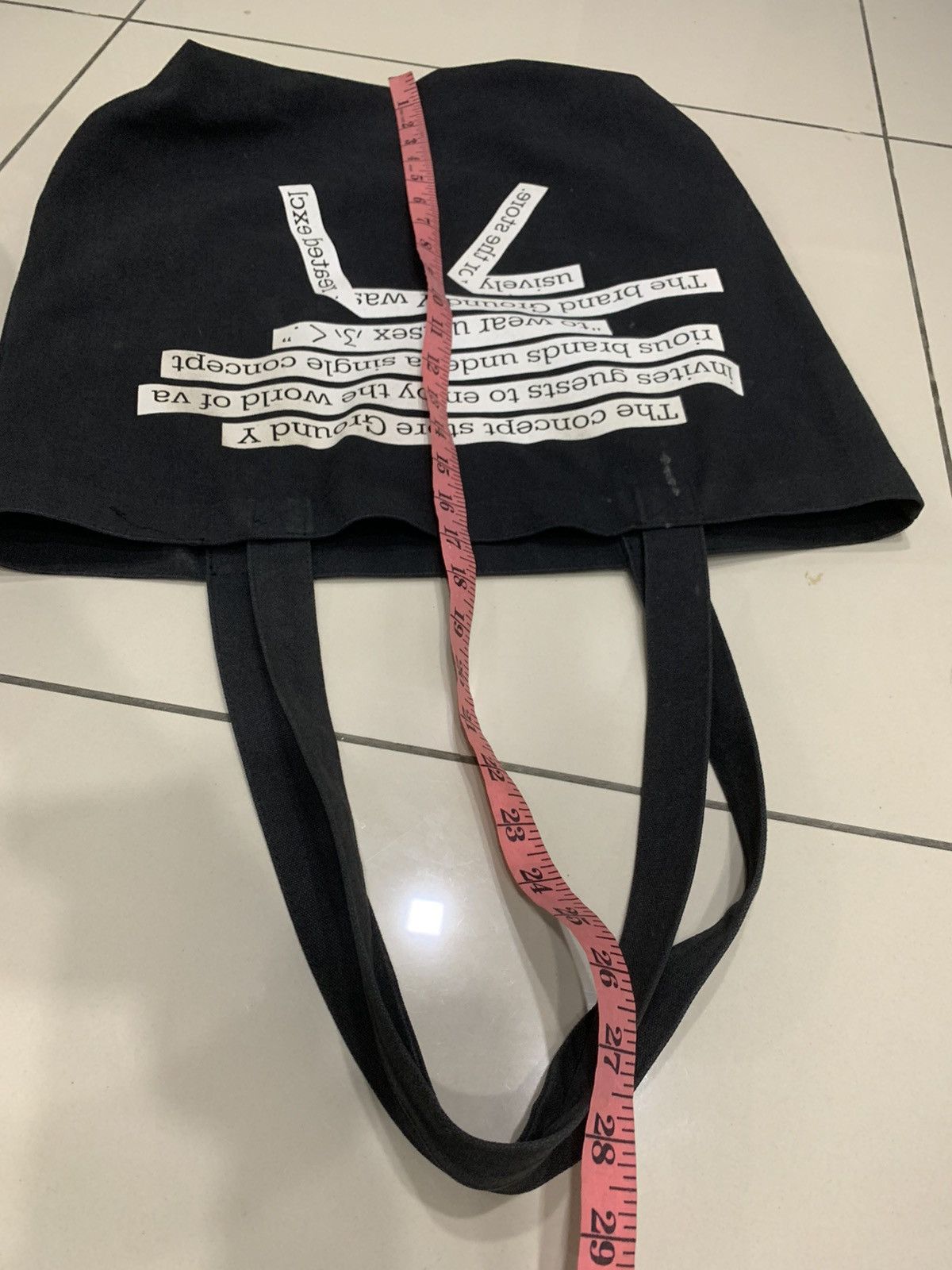 Ground Y × Yohji Yamamoto GROUND Y RIBBON PRINT TOTE BAG Size ONE SIZE - 4 Thumbnail