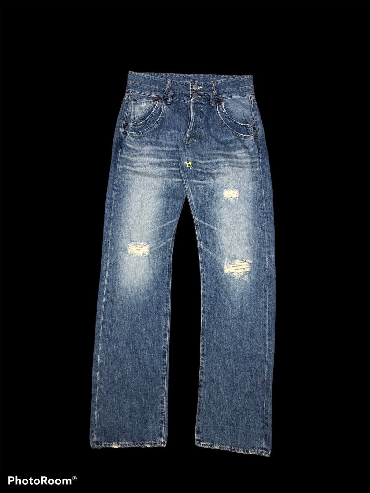 Japanese Brand DOUBLE WAIST GARCIA MARQUEZ DISTRESSED DENIM Size US 30 / EU 46 - 1 Thumbnail