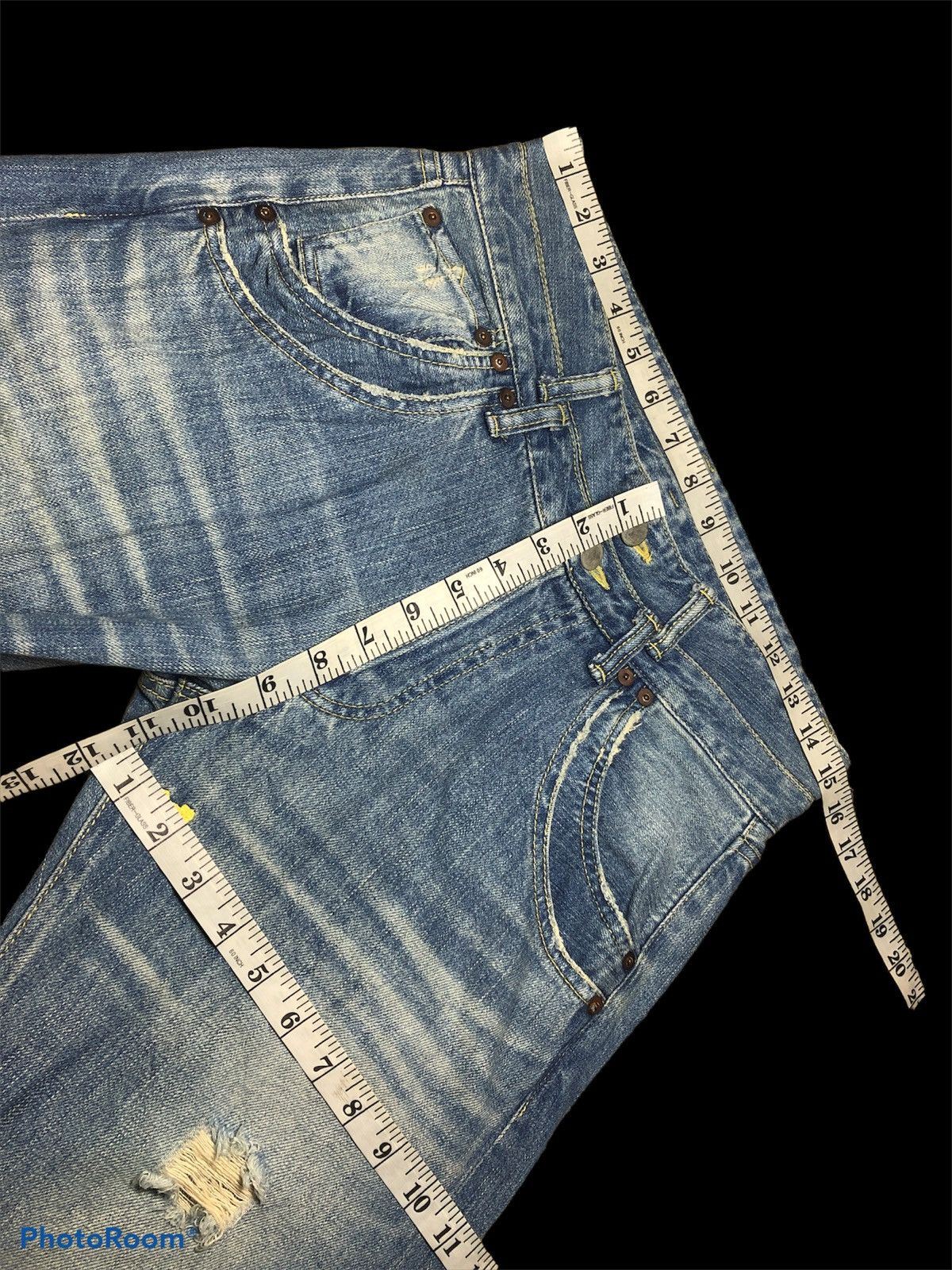Japanese Brand DOUBLE WAIST GARCIA MARQUEZ DISTRESSED DENIM Size US 30 / EU 46 - 7 Thumbnail
