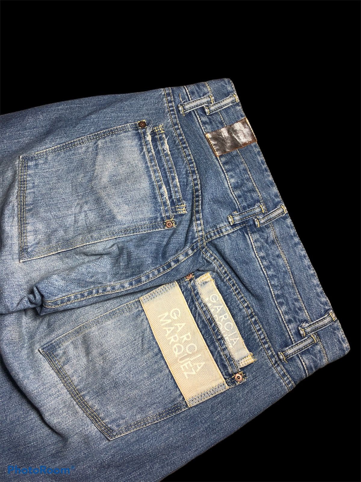 Japanese Brand DOUBLE WAIST GARCIA MARQUEZ DISTRESSED DENIM Size US 30 / EU 46 - 6 Thumbnail