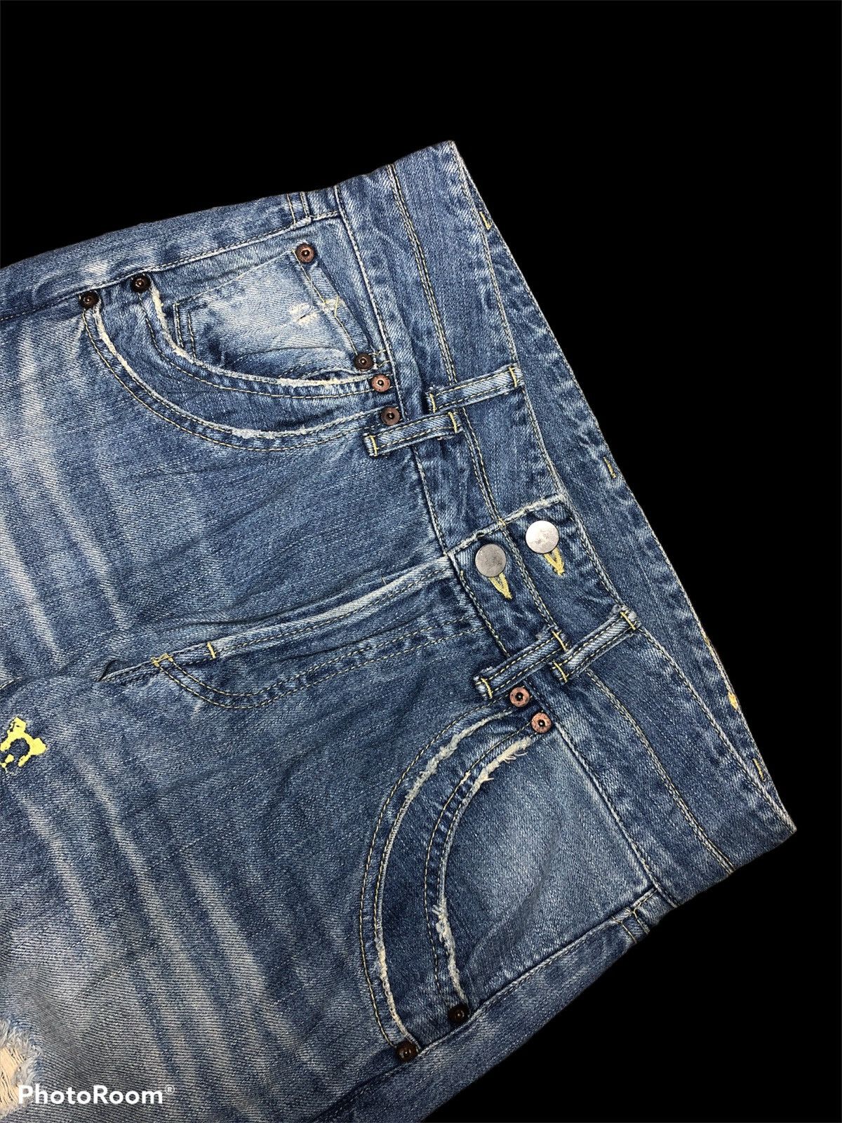 Japanese Brand DOUBLE WAIST GARCIA MARQUEZ DISTRESSED DENIM Size US 30 / EU 46 - 3 Thumbnail