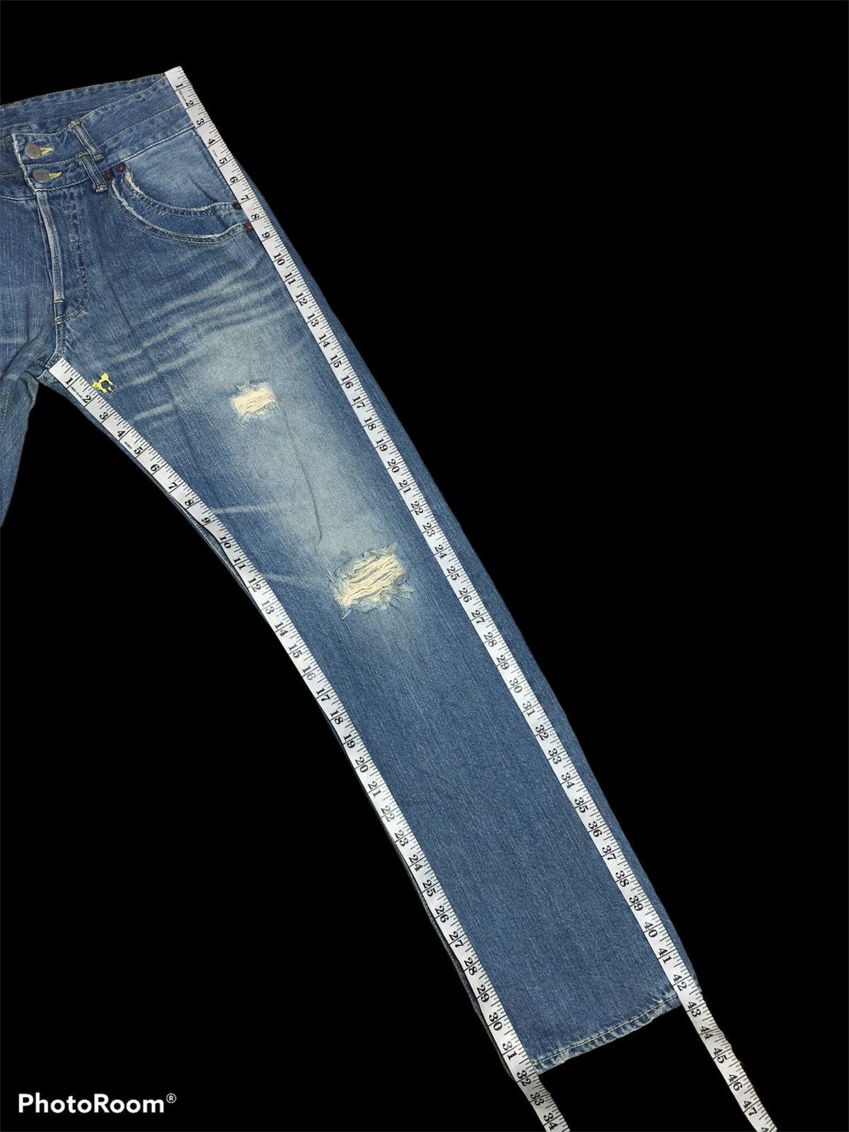 Japanese Brand DOUBLE WAIST GARCIA MARQUEZ DISTRESSED DENIM Size US 30 / EU 46 - 9 Thumbnail