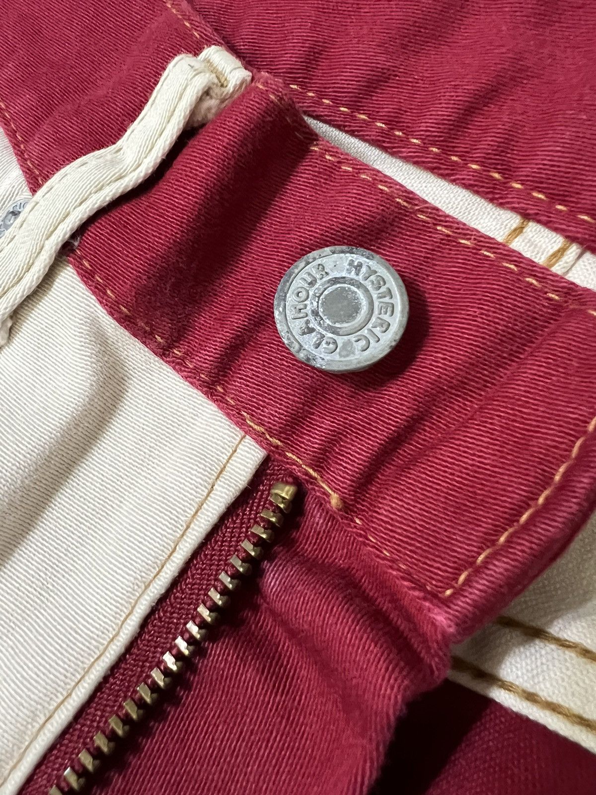 Hysteric Glamour GRAIL🔥OG Hysteric Glamour USA Flag Hagi Patchwork Denim Size US 27 - 9 Thumbnail
