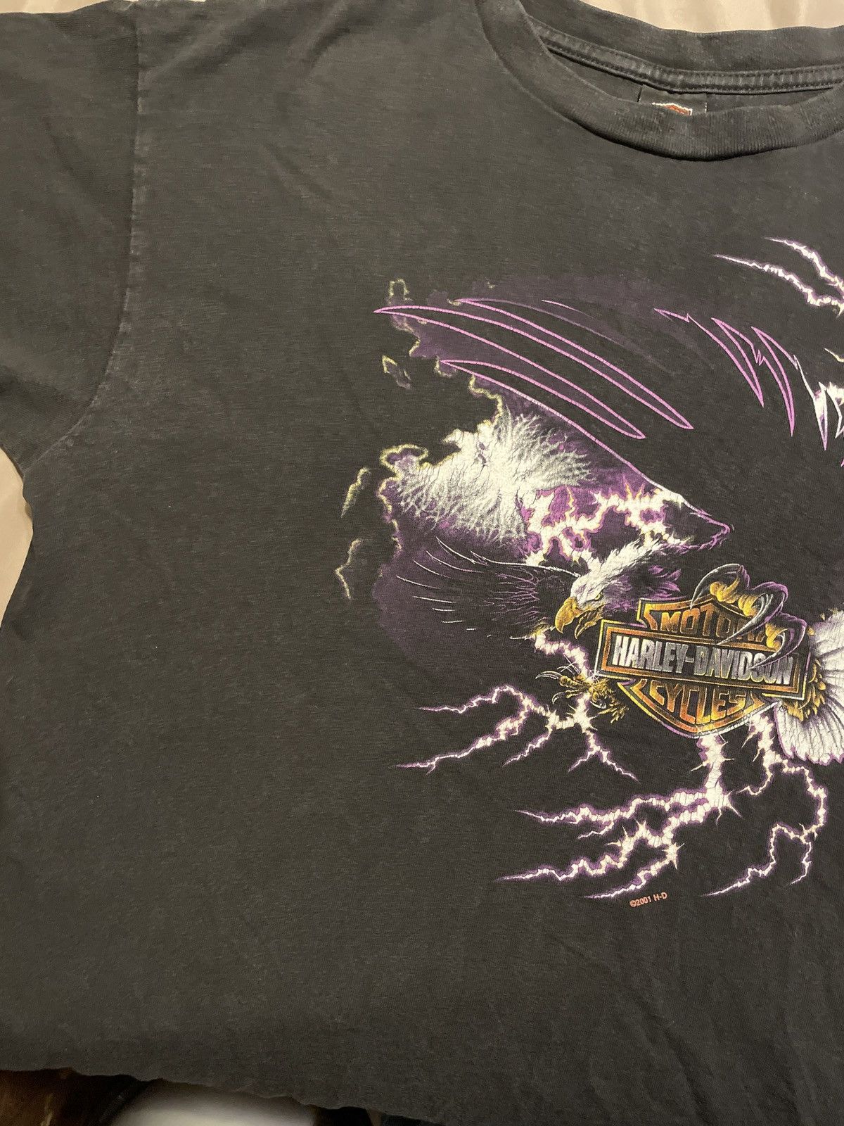 Harley Davidson Vintage Harley Davidson Lightning Graphic Tee Size US XL / EU 56 / 4 - 4 Thumbnail