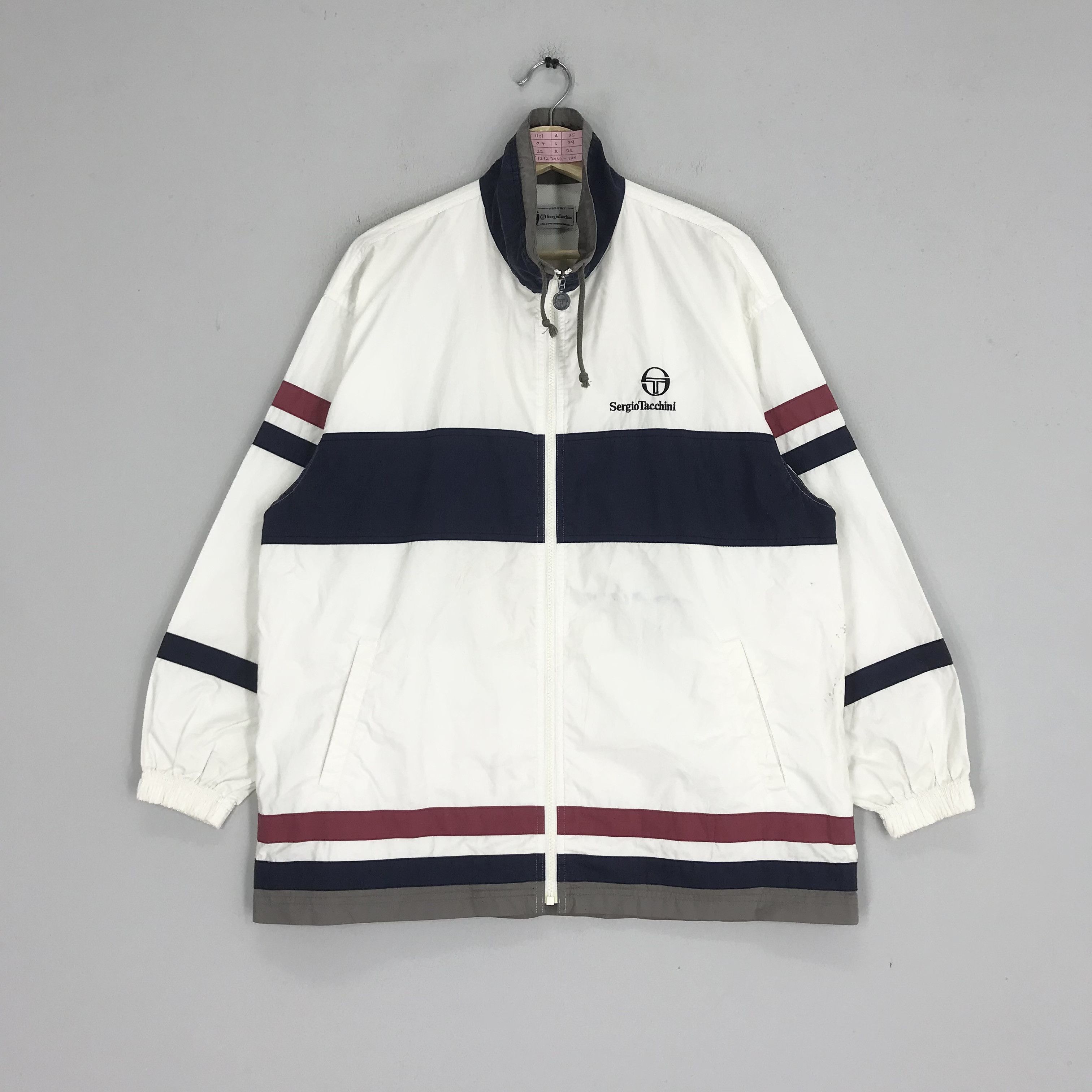 Sergio Tacchini Vintage 90s Sergio Tacchini Light Jacket Sport Windbreaker Size US XL / EU 56 / 4 - 1 Thumbnail