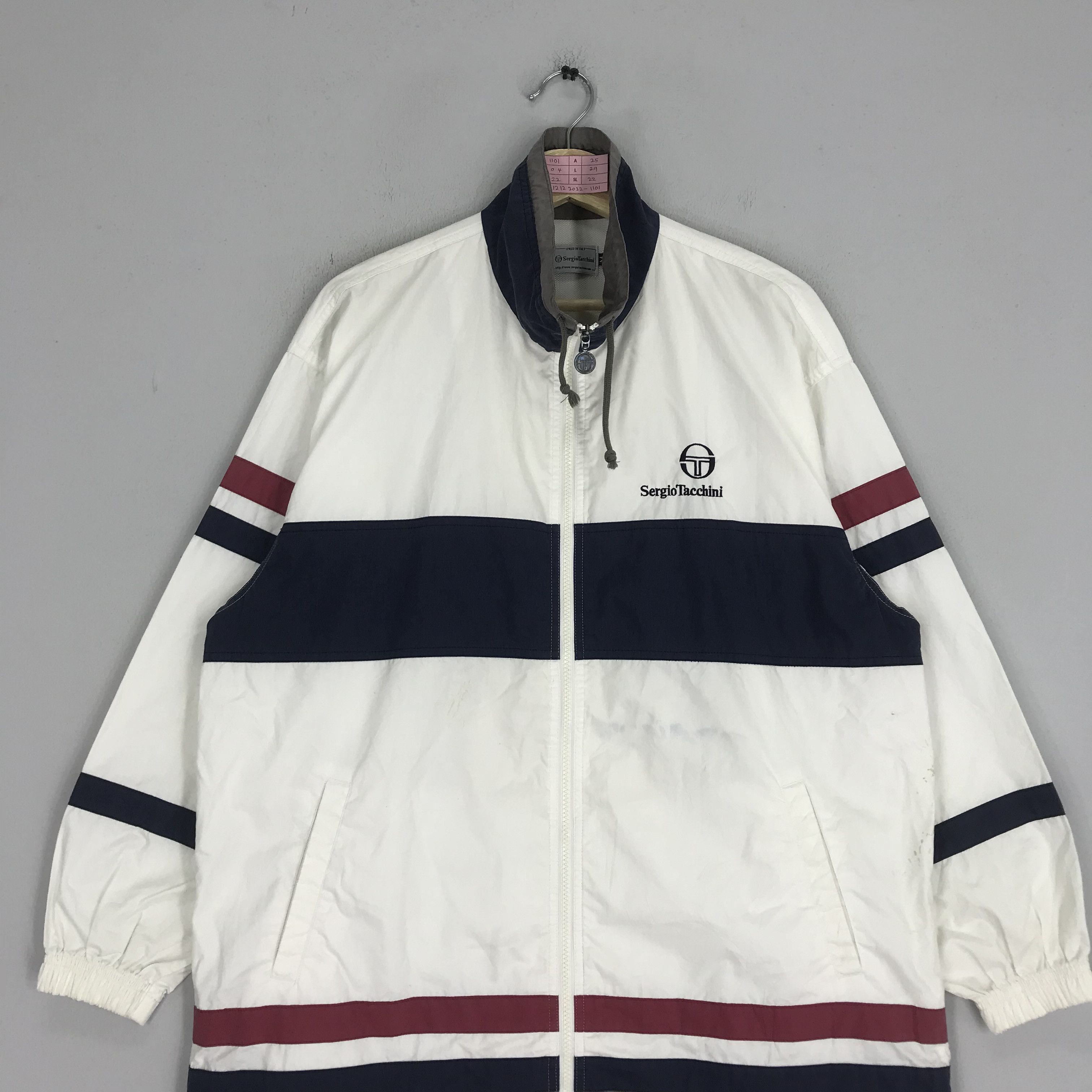 Sergio Tacchini Vintage 90s Sergio Tacchini Light Jacket Sport Windbreaker Size US XL / EU 56 / 4 - 3 Thumbnail