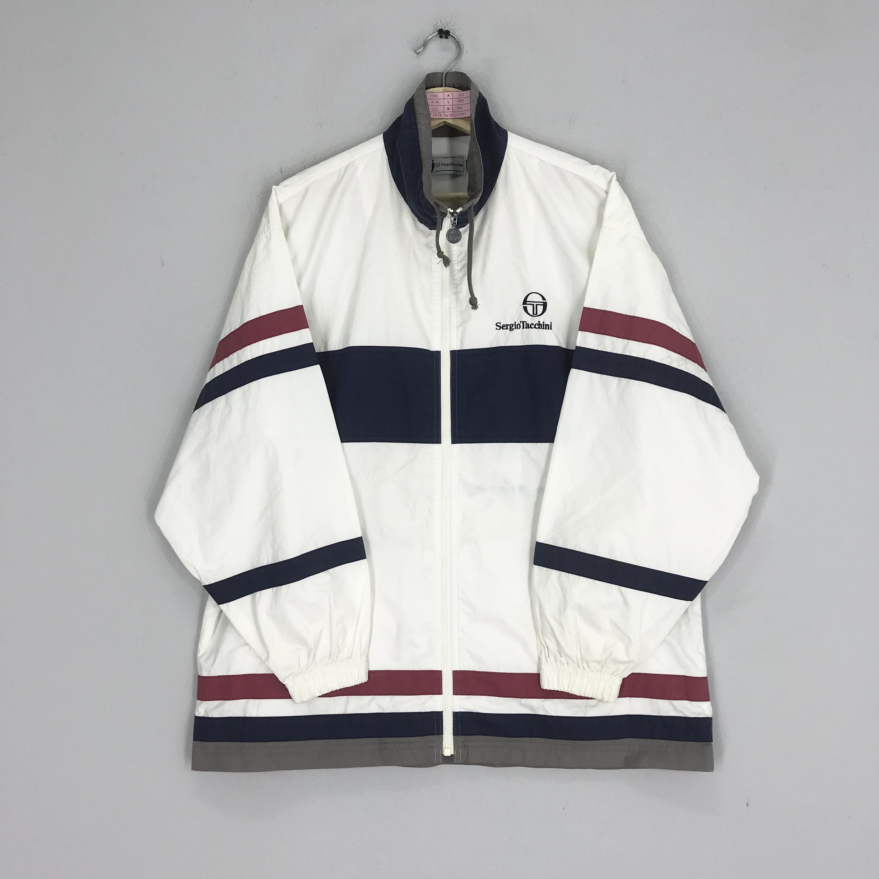 Sergio Tacchini Vintage 90s Sergio Tacchini Light Jacket Sport Windbreaker Size US XL / EU 56 / 4 - 5 Thumbnail