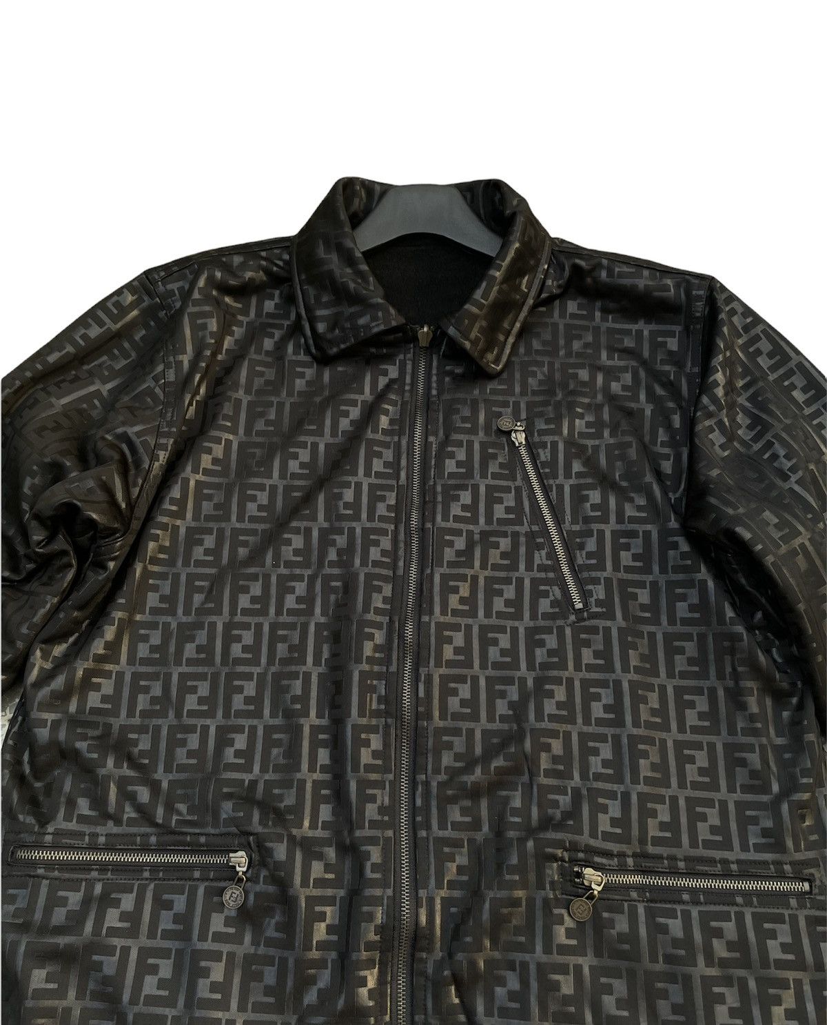 Designer × Fendi Vintage Fendi Monogram Reverseable Jacket Size US XL / EU 56 / 4 - 2 Thumbnail