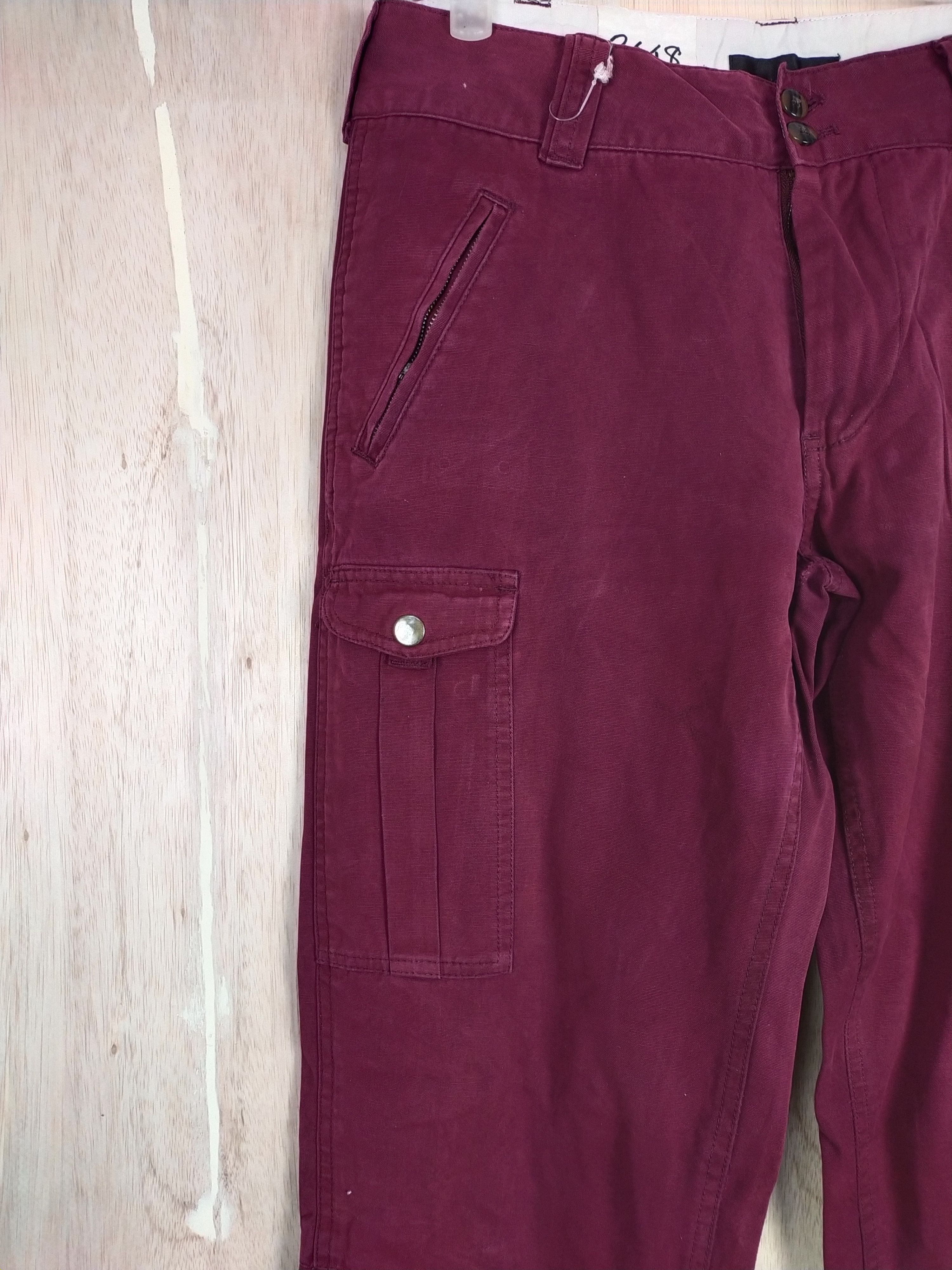 Japanese Brand Tielocken Red multi pocket tactical Cargo Pants #3448 Size US 30 / EU 46 - 4 Thumbnail