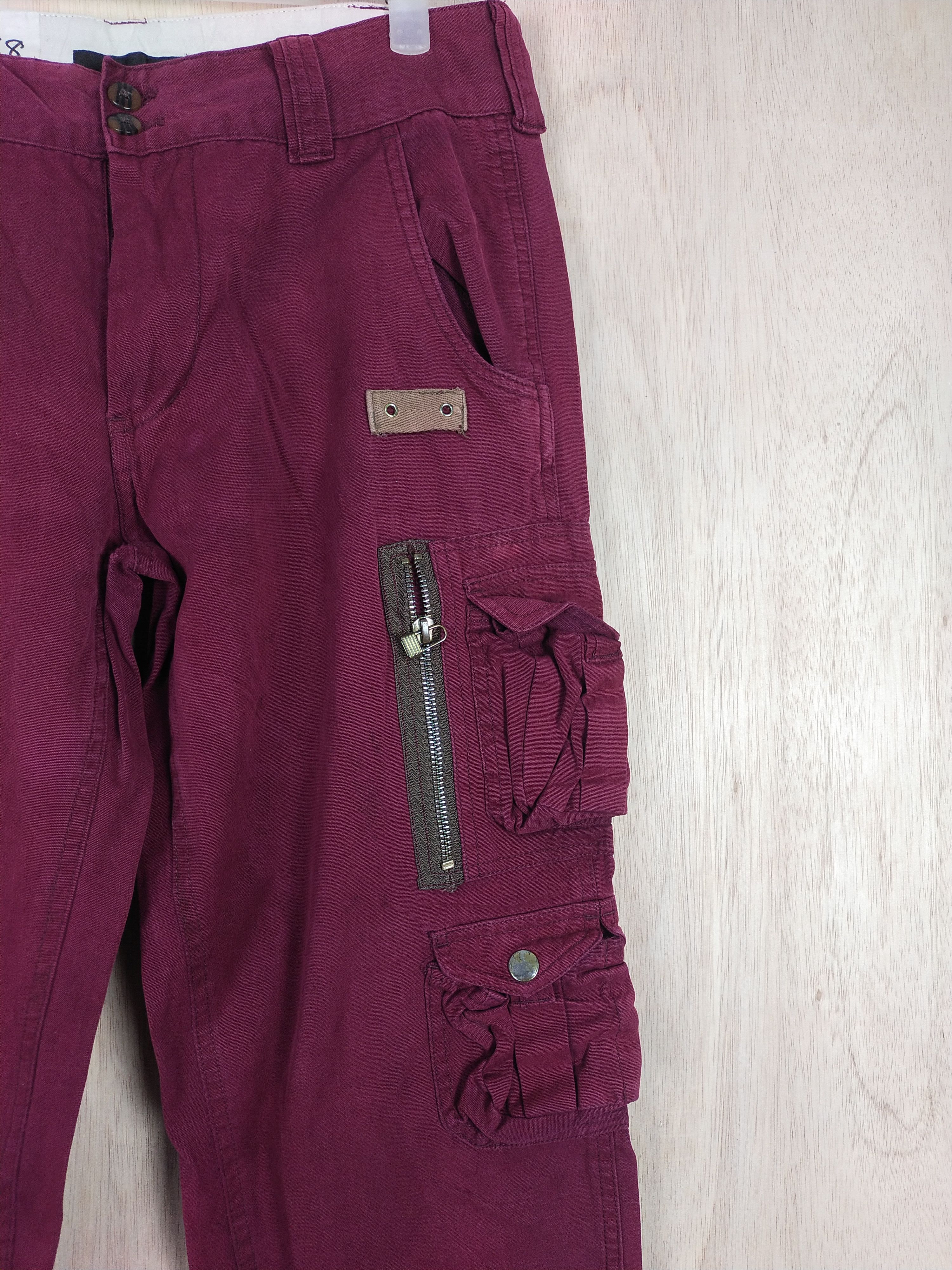 Japanese Brand Tielocken Red multi pocket tactical Cargo Pants #3448 Size US 30 / EU 46 - 5 Thumbnail