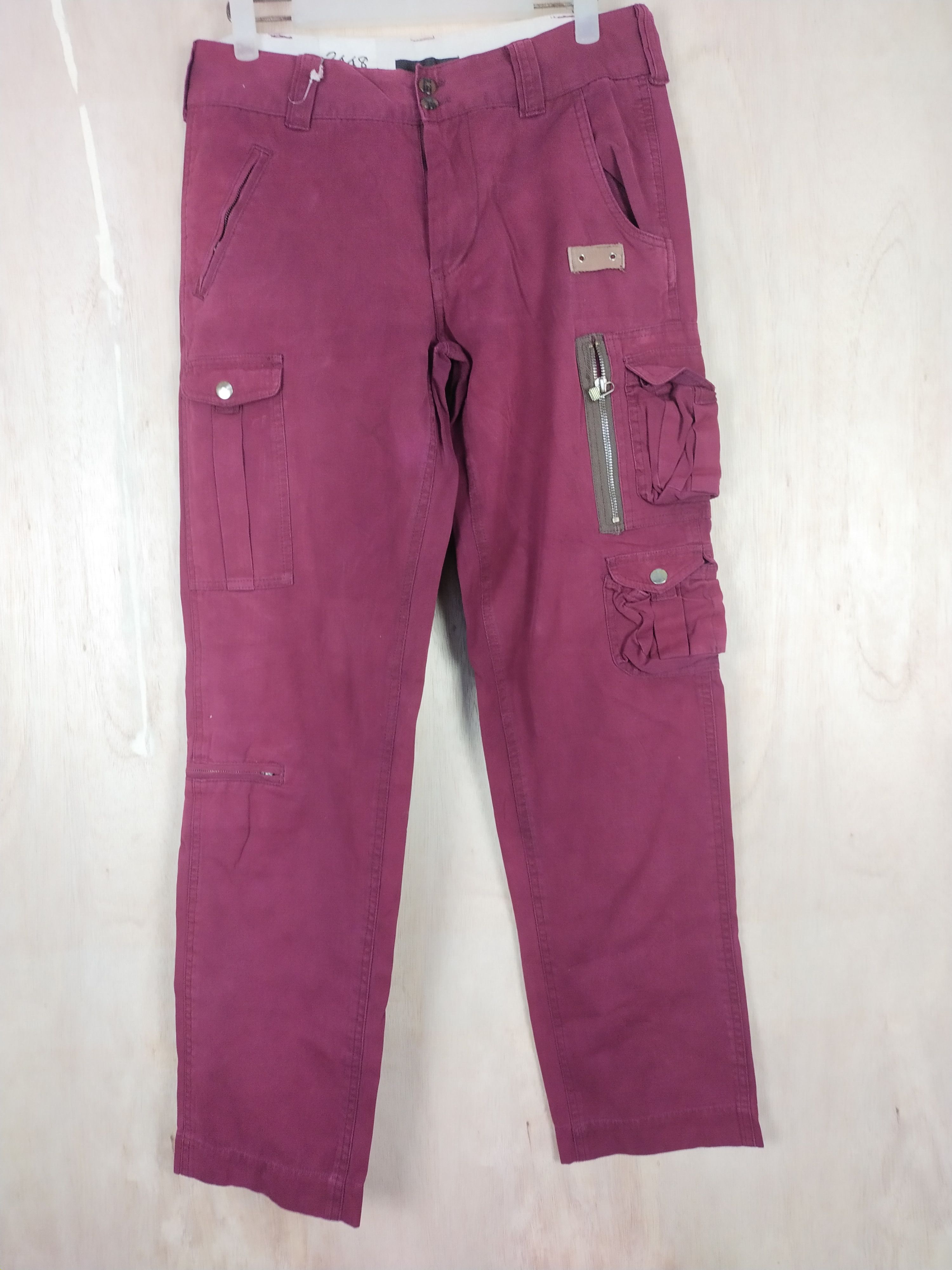 image of Vintage Tielocken Red Multi Pocket Tactical Cargo Pants 3448, Men's (Size 30)