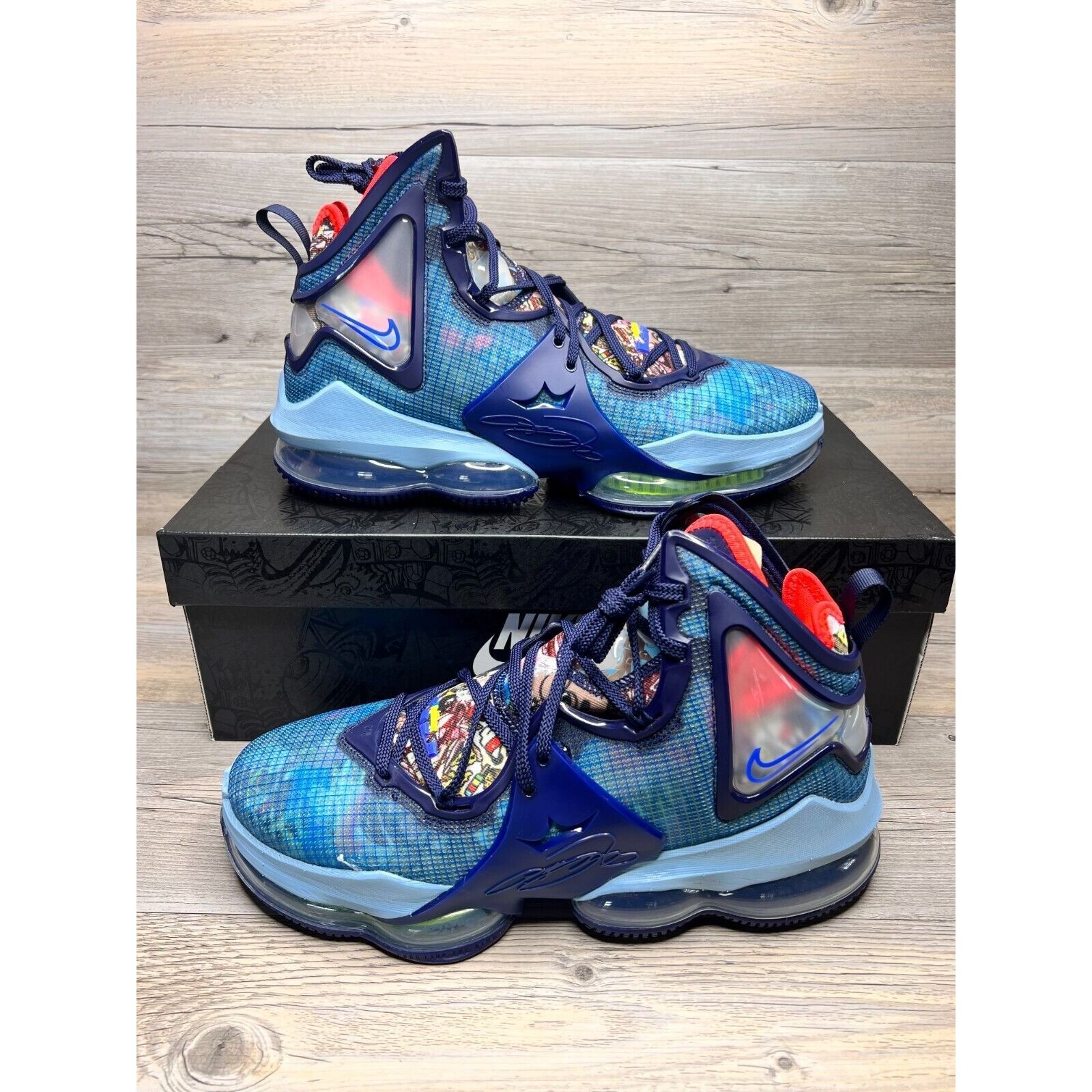Nike Nike LeBron 19 Fast Food Mens Size 10 Blackened Medium Blue | Grailed