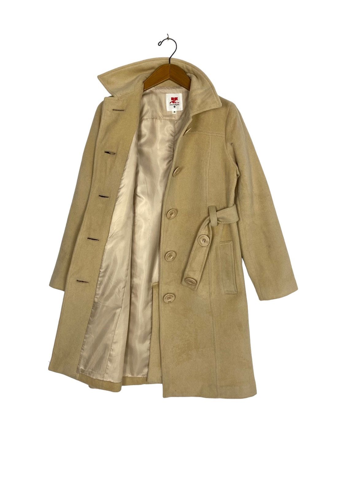Courreges Rare‼️ Courreges Wool Belted Coat Women Small Size Size S / US 4 / IT 40 - 2 Thumbnail