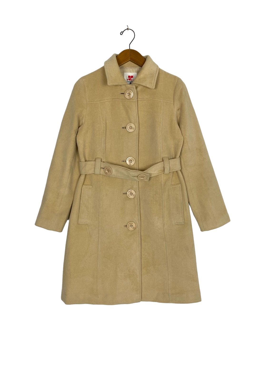 Courreges Rare‼️ Courreges Wool Belted Coat Women Small Size Size S / US 4 / IT 40 - 1 Thumbnail