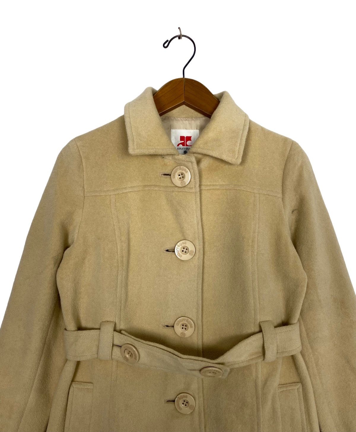 Courreges Rare‼️ Courreges Wool Belted Coat Women Small Size Size S / US 4 / IT 40 - 3 Thumbnail