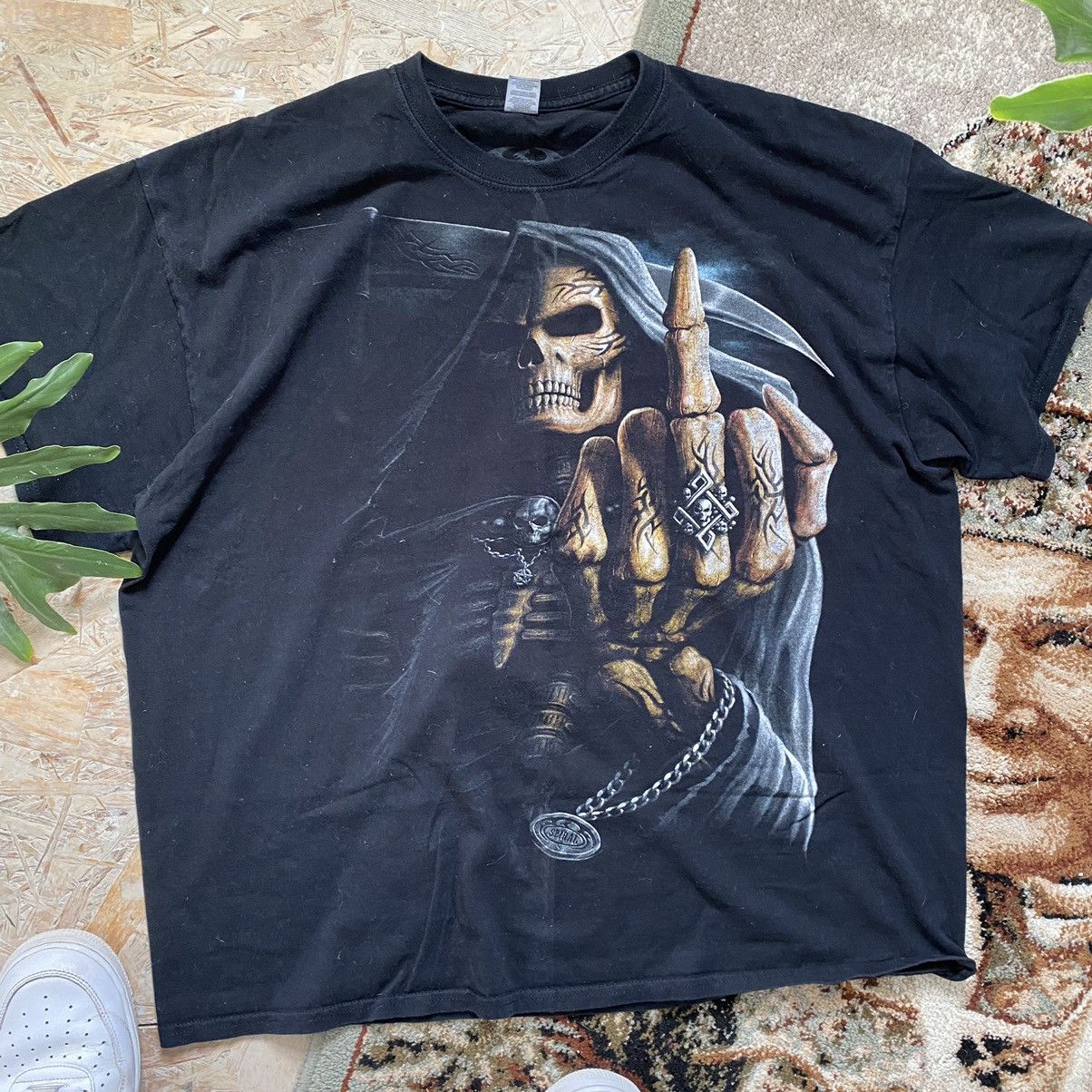 Band Tees vintage faded spiral skull shirt Size US XL / EU 56 / 4 - 3 Thumbnail