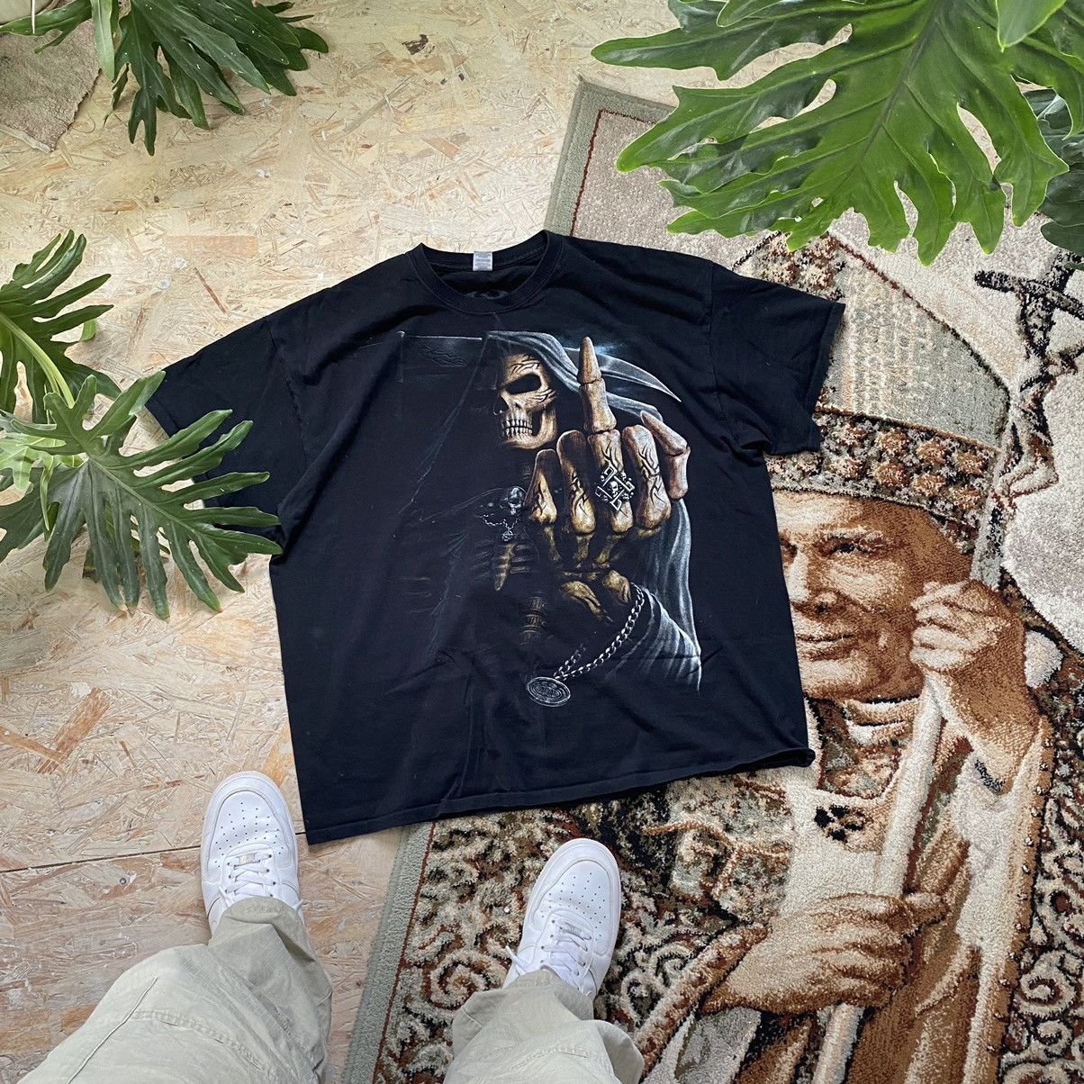 Band Tees vintage faded spiral skull shirt Size US XL / EU 56 / 4 - 1 Thumbnail