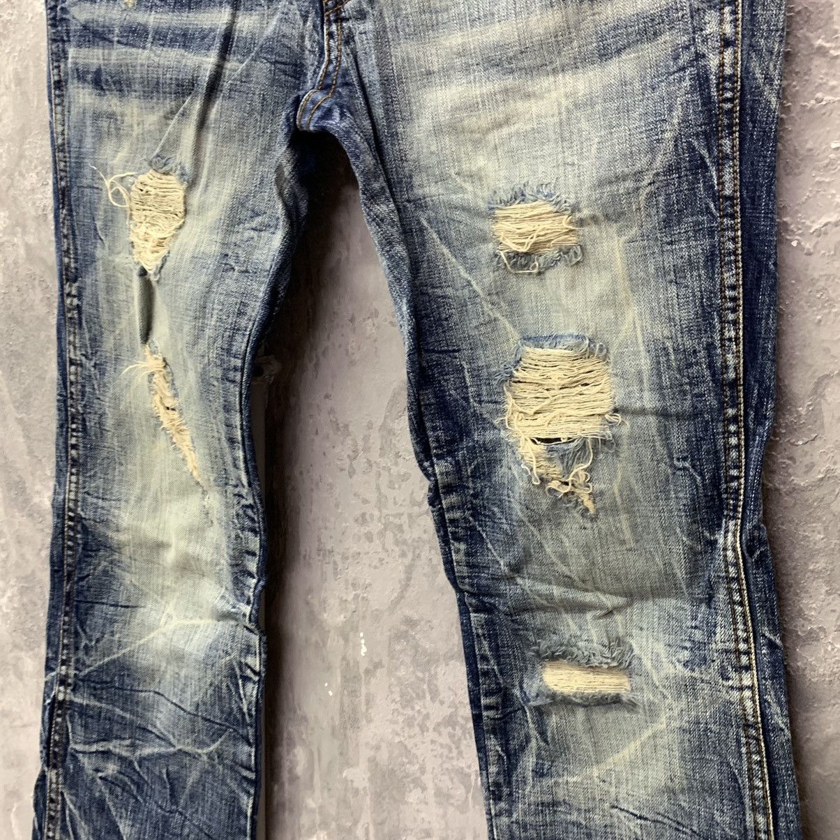 If Six Was Nine 🔥Flared Sick🔥Season Jiimax Lightning Distressed Denim Size US 30 / EU 46 - 7 Thumbnail