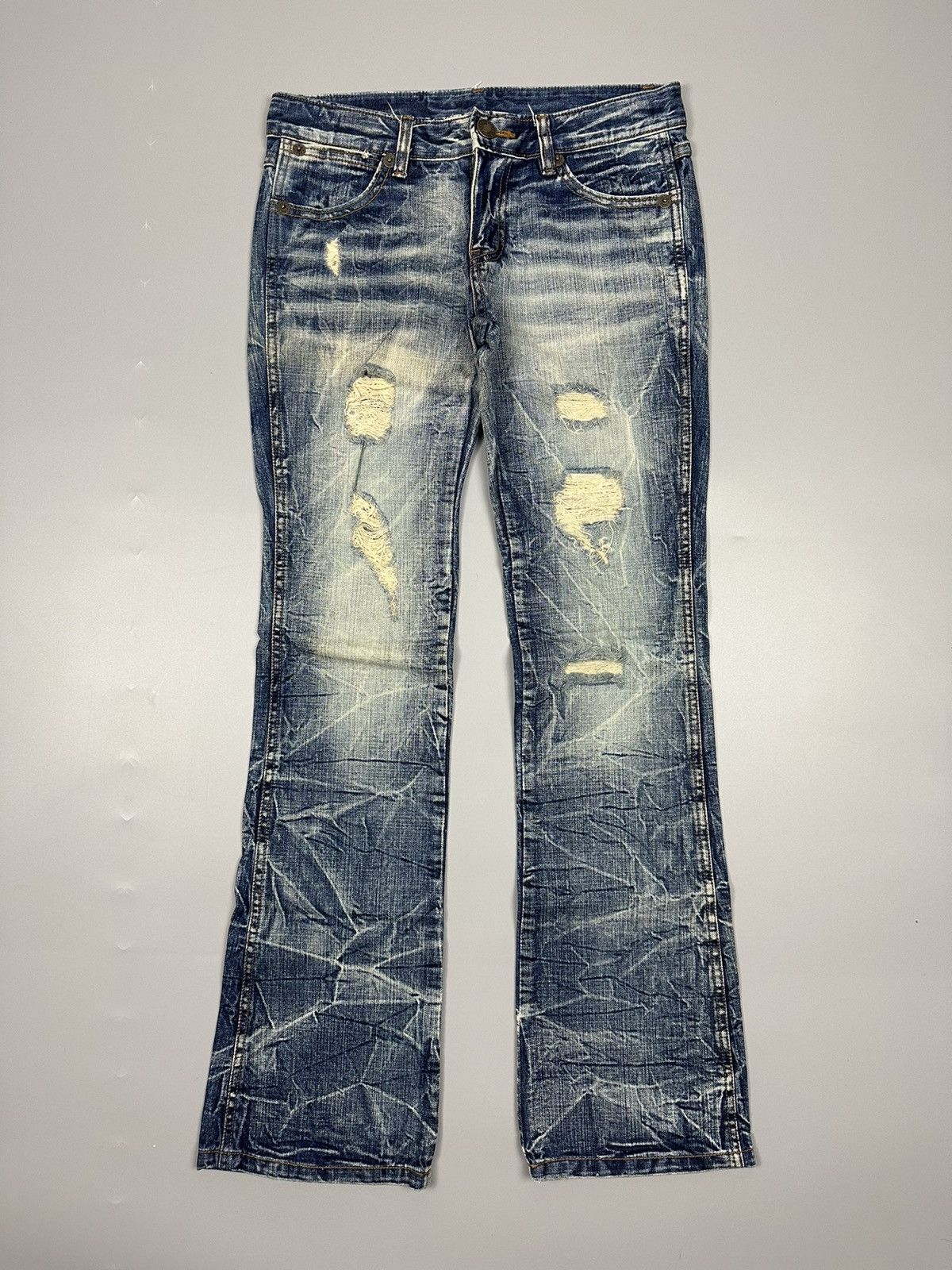If Six Was Nine 🔥Flared Sick🔥Season Jiimax Lightning Distressed Denim Size US 30 / EU 46 - 1 Thumbnail