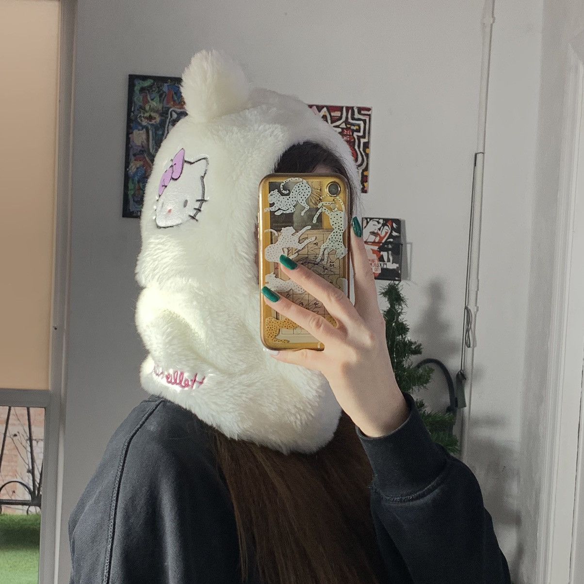 Cartoon Network CUTE HELLO KITTY MOHAIR Y2K BALACLAVA MASK Size ONE SIZE - 4 Thumbnail
