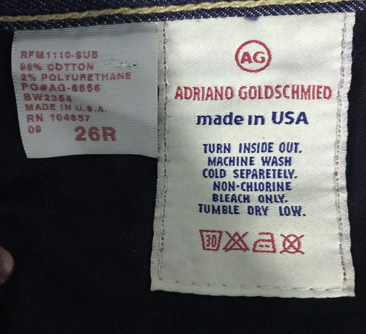 AG Adriano Goldschmied × Vintage VINTAGE ADRIANO GOLDSCHMIED MADE IN USA DENIM PANTS Size 30" / US 8 / IT 44 - 16 Thumbnail