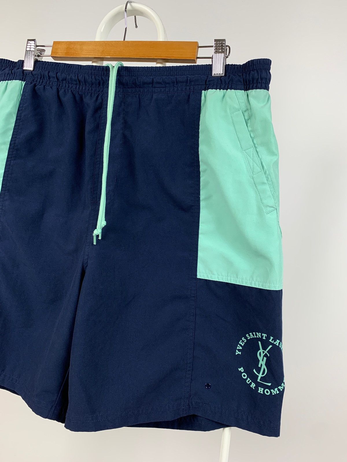 Vintage Vintage Yves Saint Laurent YSL Navy Blue Swimming Shorts Size US 32 / EU 48 - 4 Thumbnail