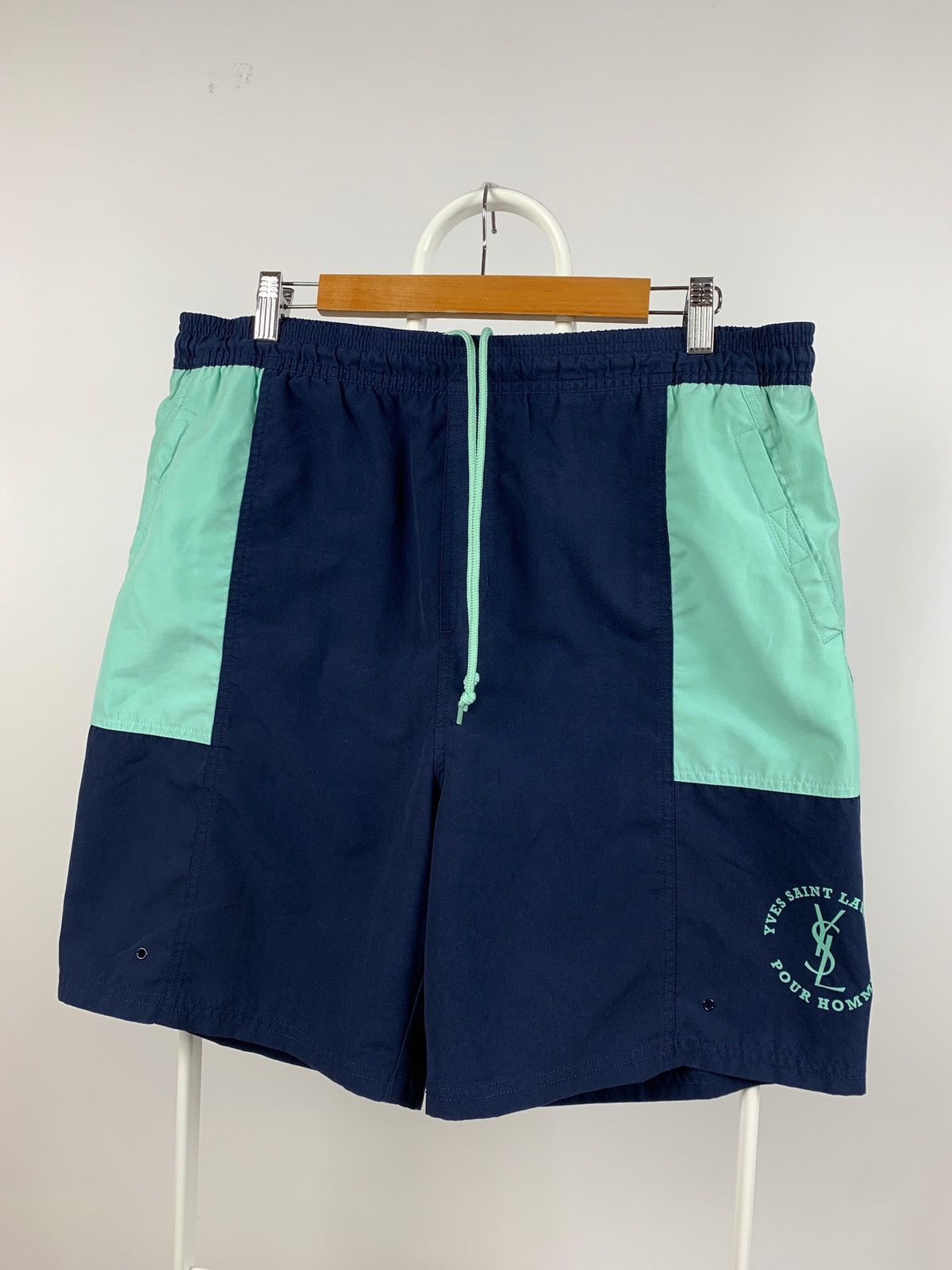 Vintage Vintage Yves Saint Laurent YSL Navy Blue Swimming Shorts Size US 32 / EU 48 - 1 Thumbnail