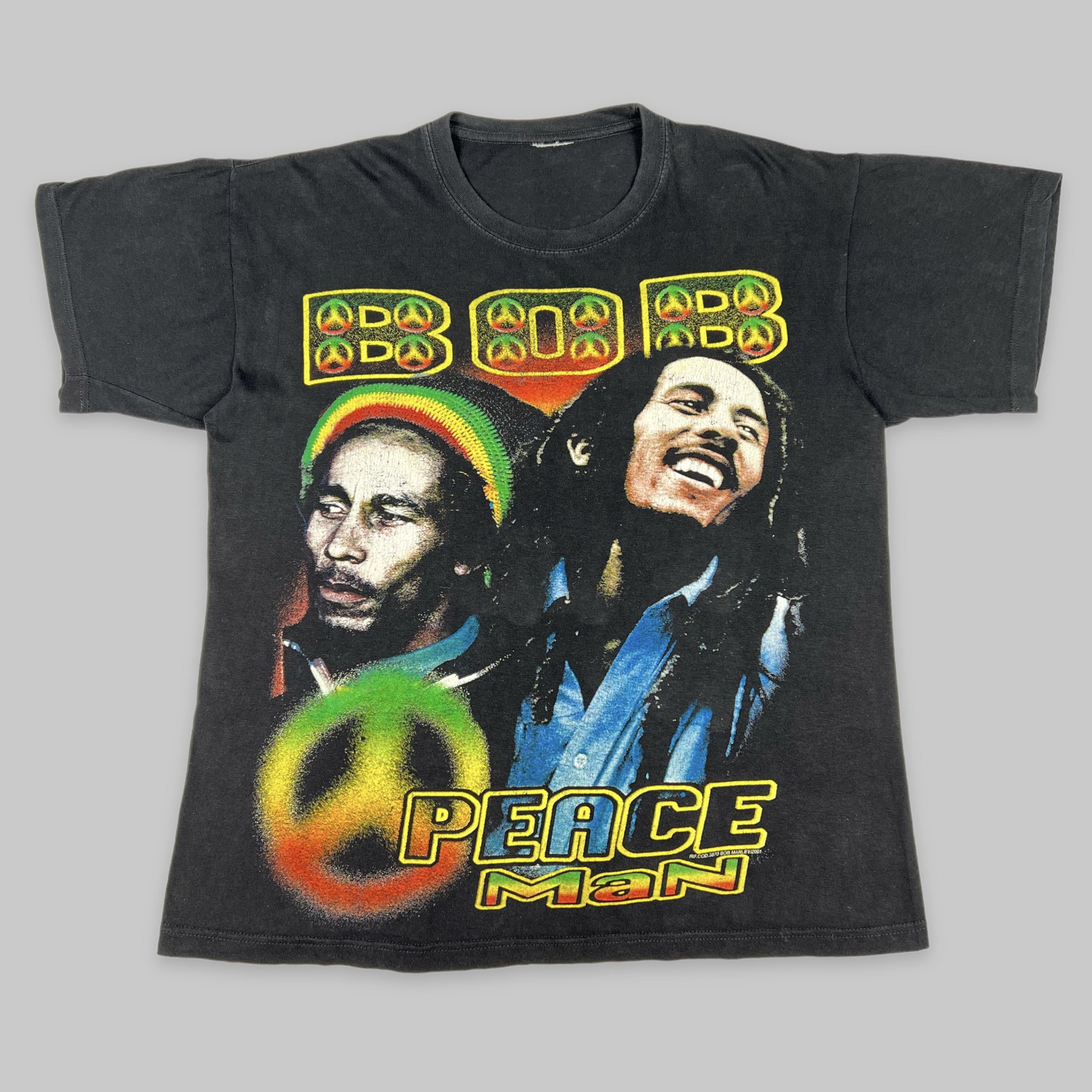 Band Tees Vintage 2001 Bob Marley ‘Peace Man’ Euro Bootleg T Shirt Size US L / EU 52-54 / 3 - 1 Thumbnail