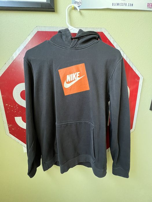 Nike orange box logo hot sale hoodie