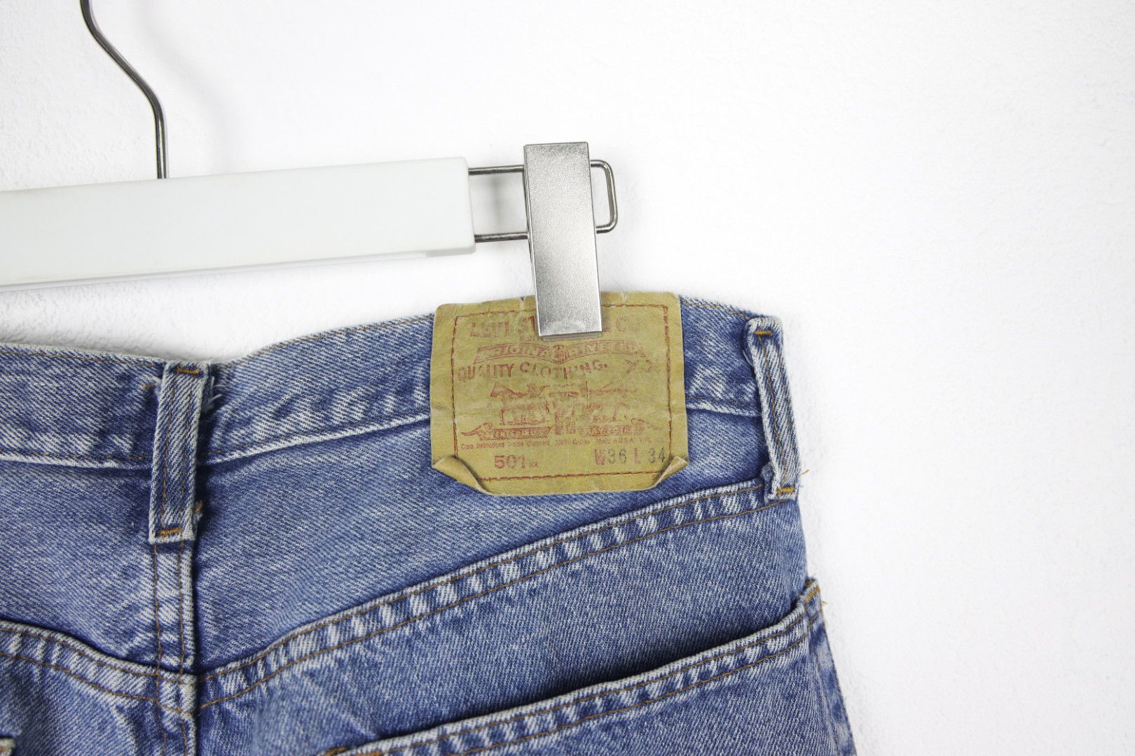 Levi's × Levi's Vintage Clothing × Vintage Vintage 90s Levi's 501 Blue Washed Denim Tab Jeans Pants Size US 32 / EU 48 - 12 Thumbnail