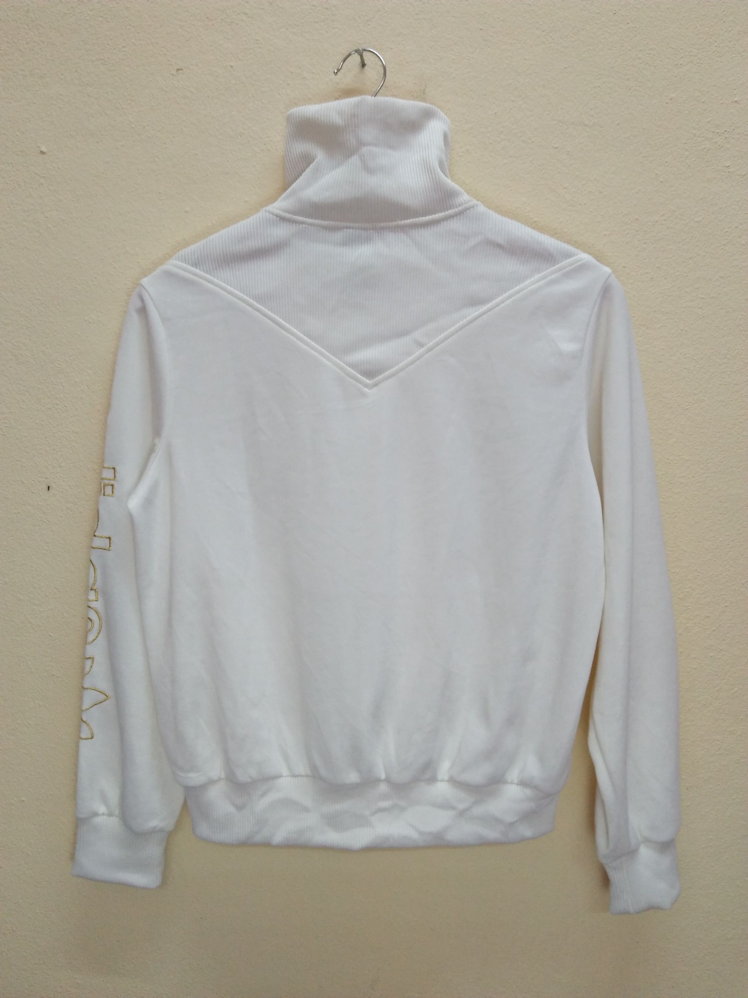 Adidas ADIDAS Gold Embroidered Logo White Jacket Size L / US 10 / IT 46 - 3 Thumbnail