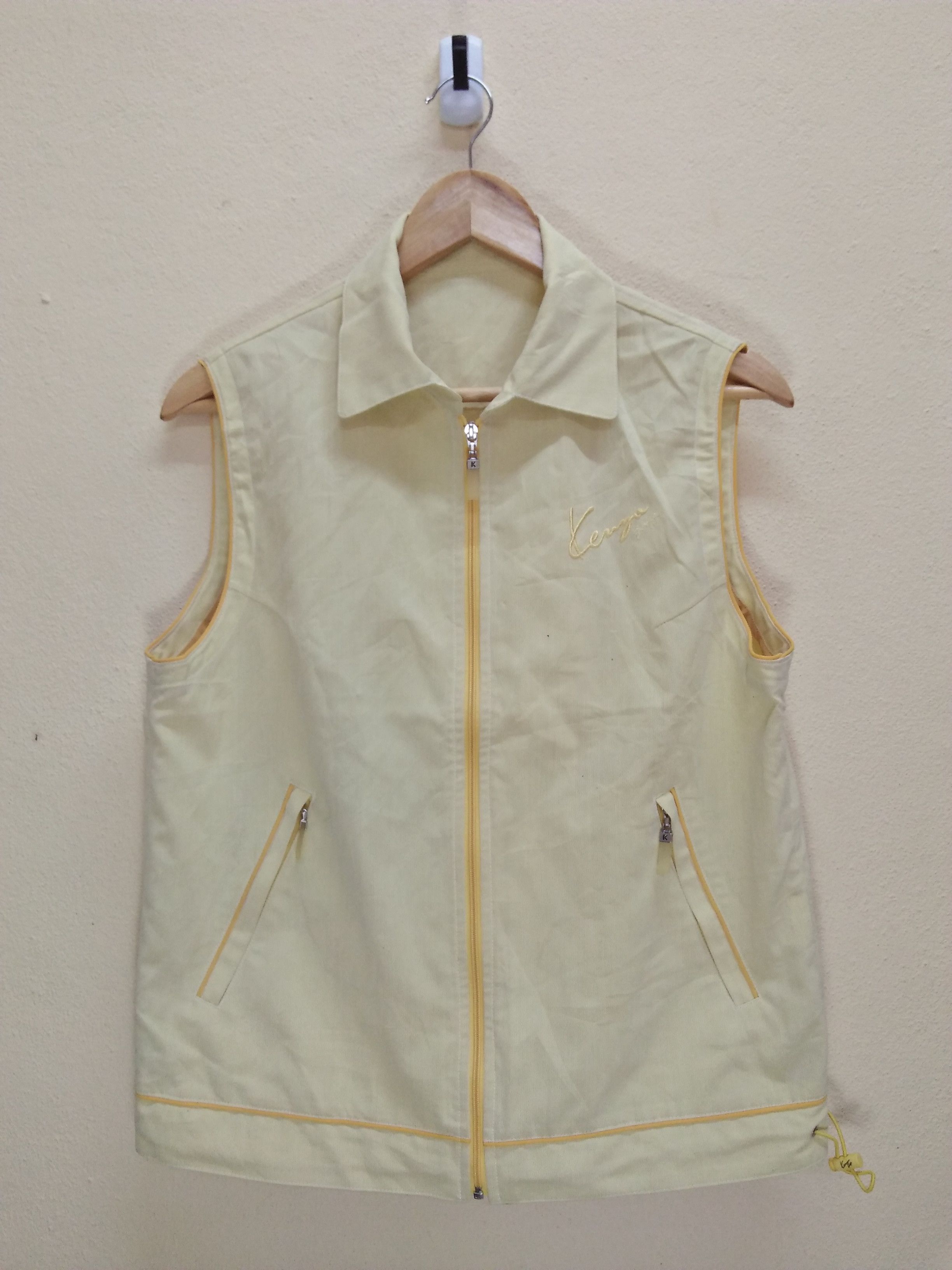 Kenzo KENZO Golf Embroidered Lite Yellow Sleeveless Jacket Vest Size US M / EU 48-50 / 2 - 1 Thumbnail