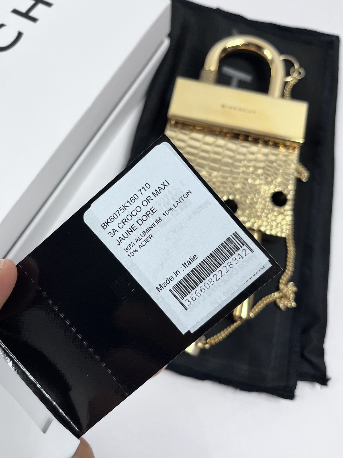 Givenchy GIVENCHY 3A CROCO OR MAXI JAUNE GOLD CROCO PADLOCK MAXI Size ONE SIZE - 11 Thumbnail