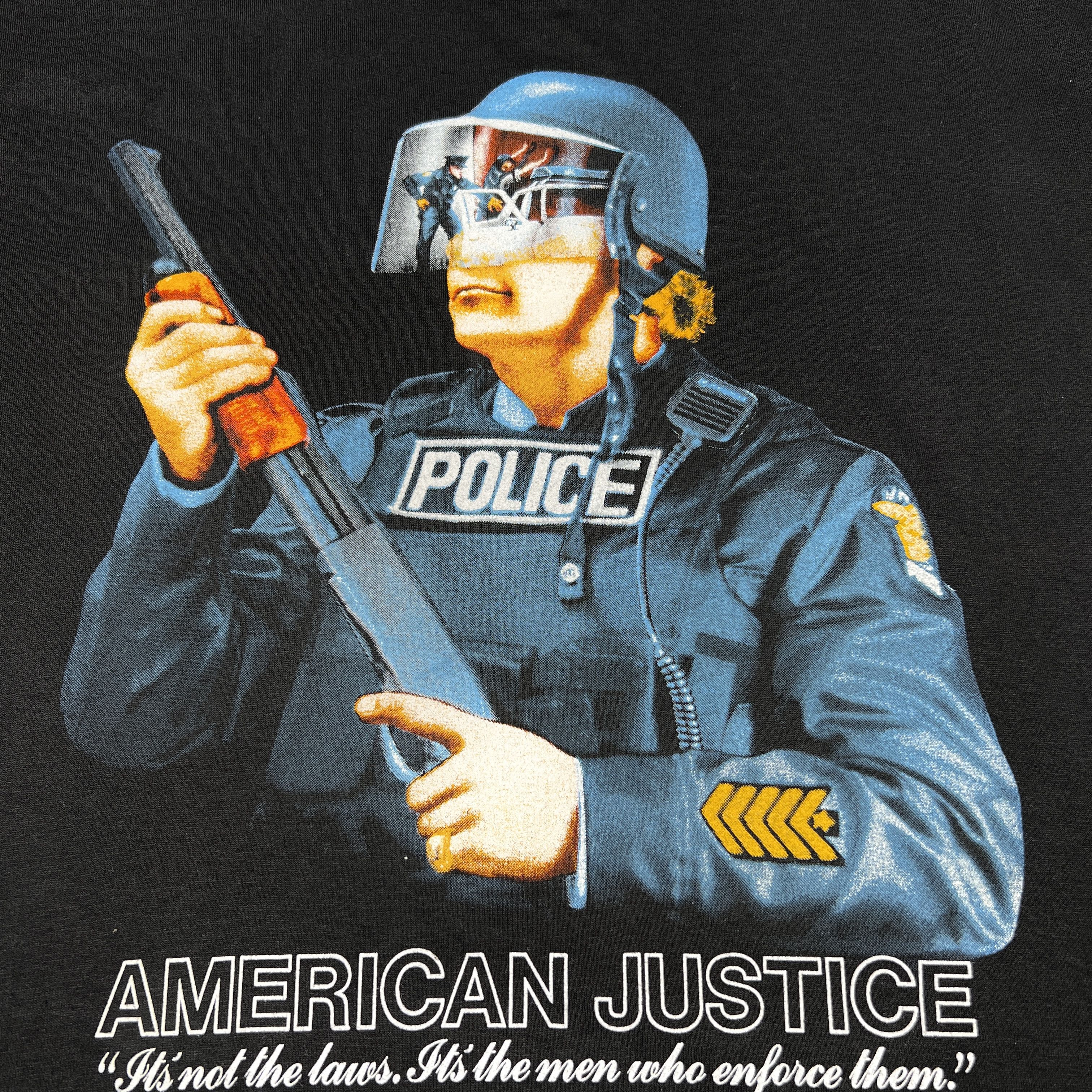 Rap Tees Vintage 1994 JRS Enterprises ‘American Justice’ Cops T Shirt Size US XL / EU 56 / 4 - 6 Thumbnail
