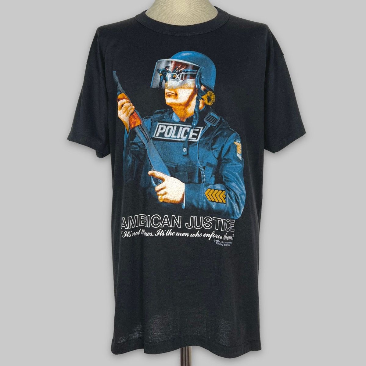 Rap Tees Vintage 1994 JRS Enterprises ‘American Justice’ Cops T Shirt Size US XL / EU 56 / 4 - 1 Thumbnail