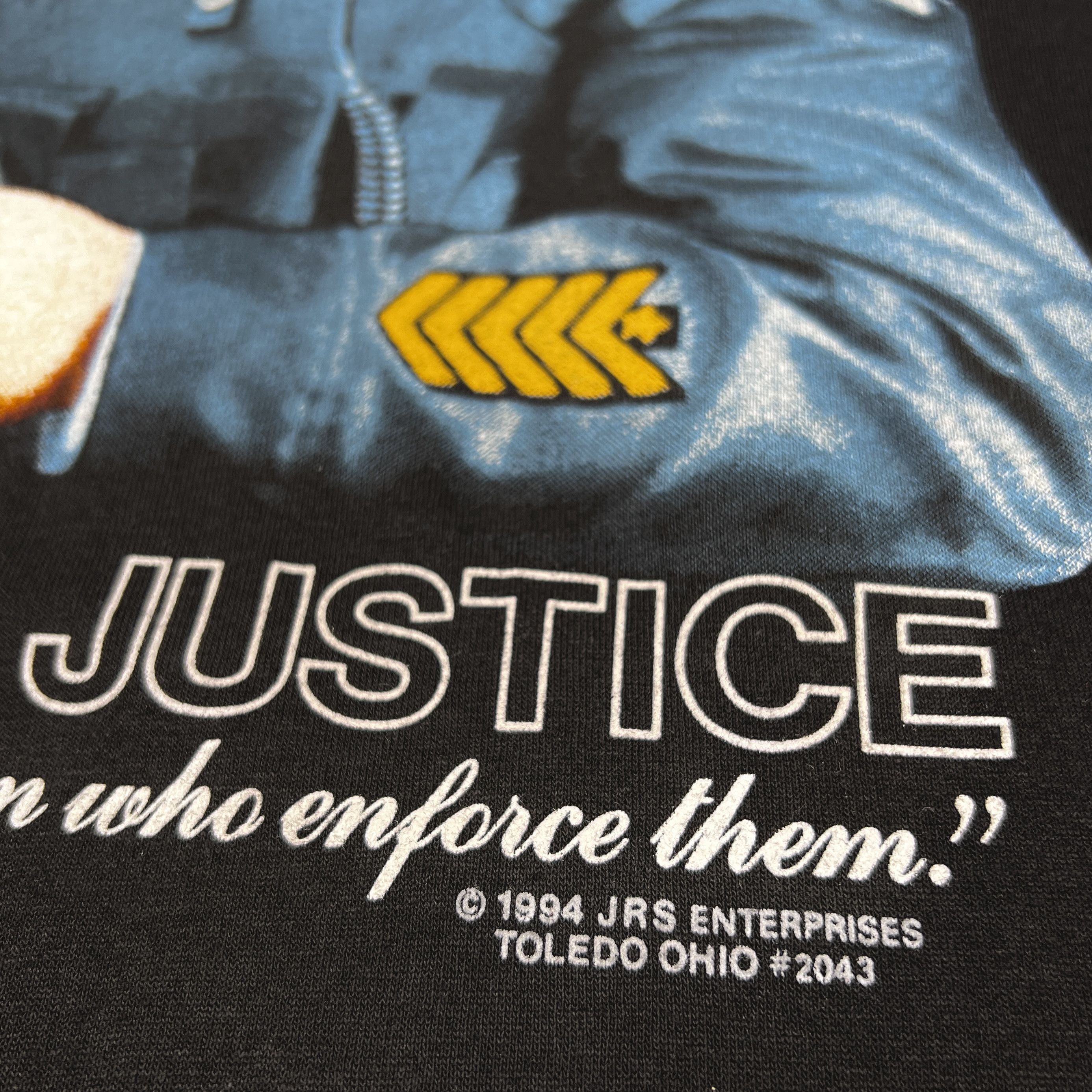 Rap Tees Vintage 1994 JRS Enterprises ‘American Justice’ Cops T Shirt Size US XL / EU 56 / 4 - 5 Thumbnail